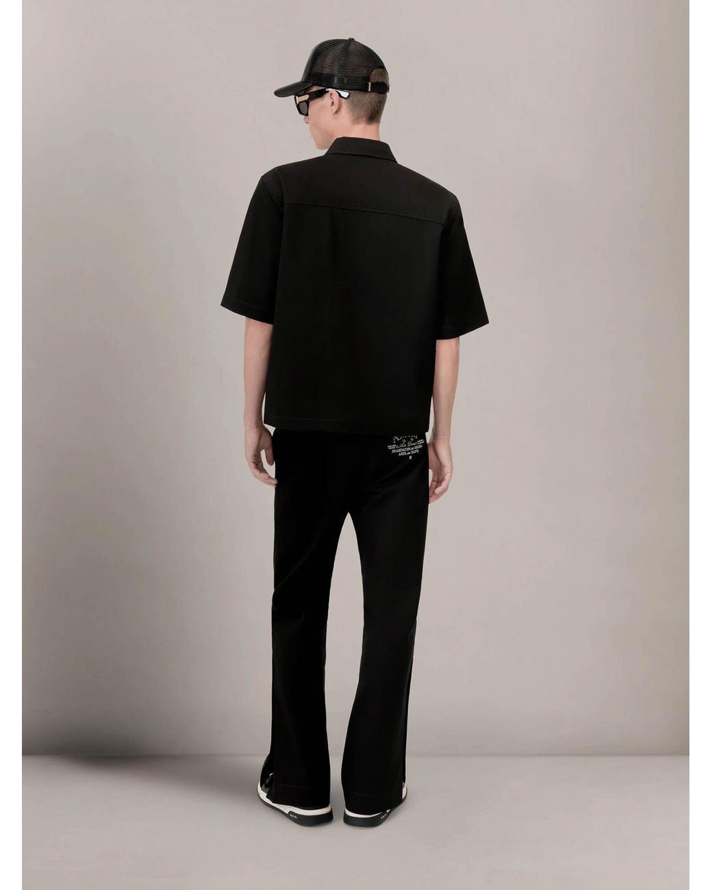 Amiri Black Flared Logo Pants for men