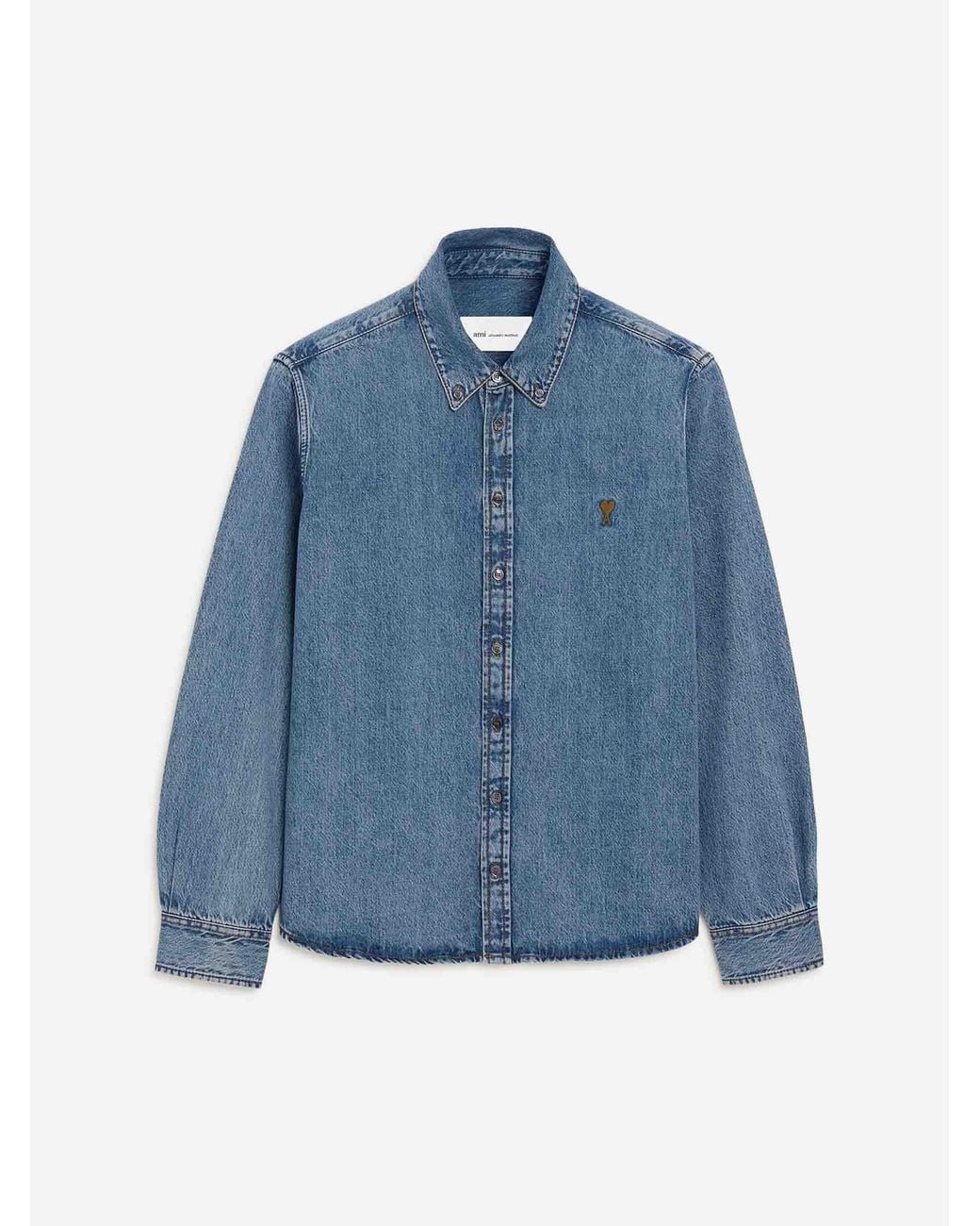 AMI Blue Casual Denim Shirt for men