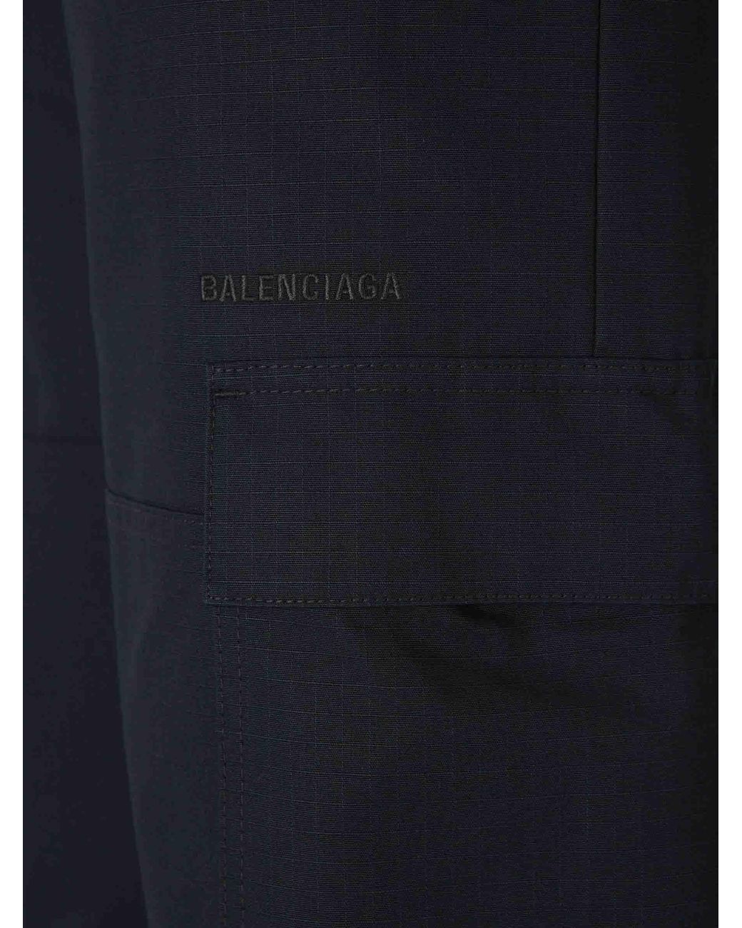 Balenciaga Blue Wide Leg Pants Cargo for men