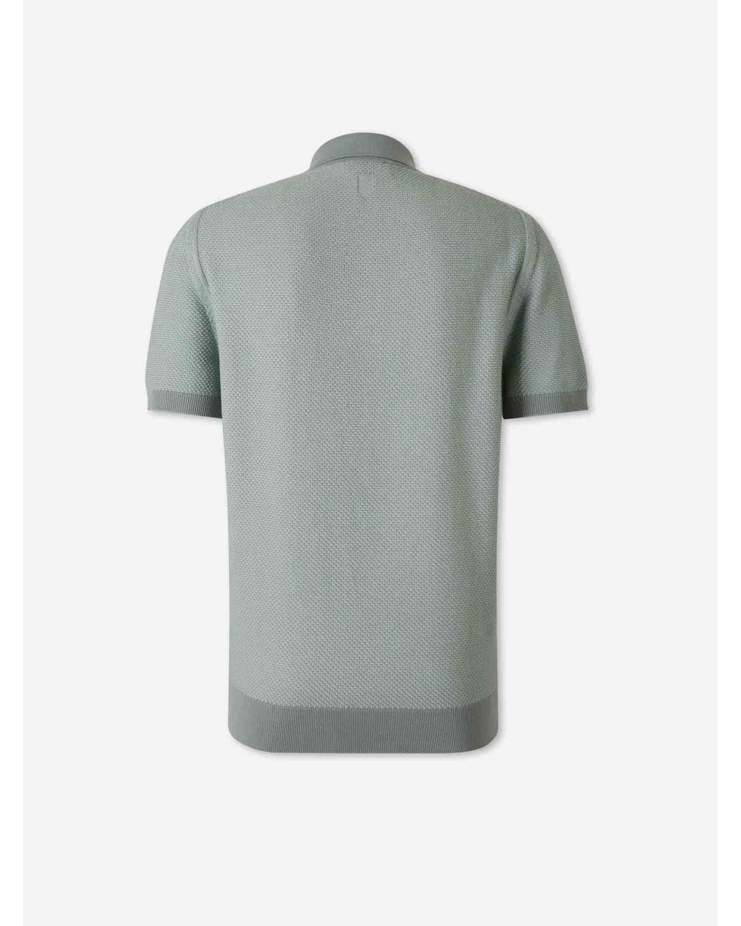 Canali Gray Short-Sleeve Polo Shirt for men