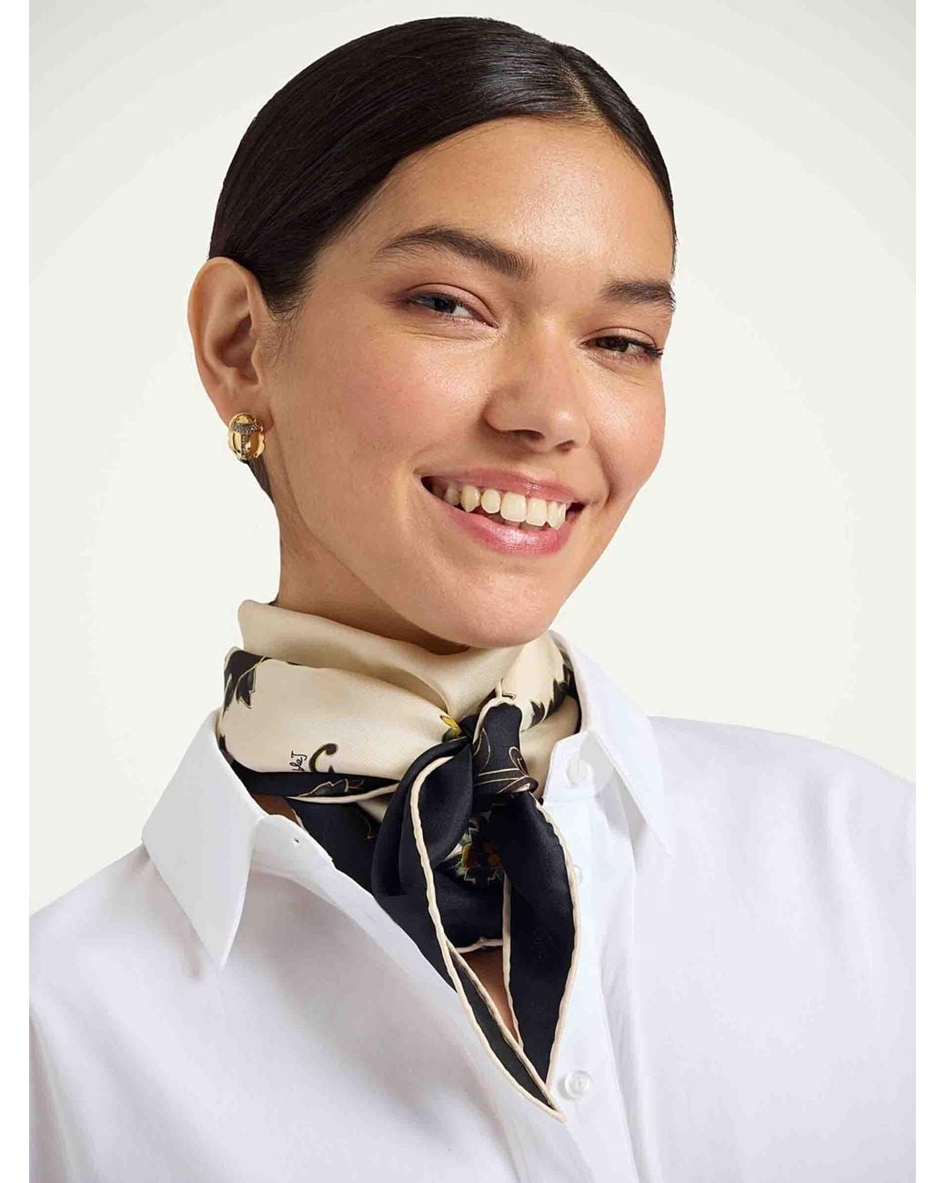 LaDoubleJ White Diamond Printed Handkerchief