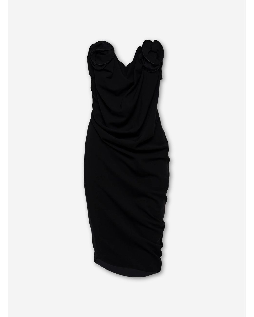 Magda Butrym Black Draped Floral Dress