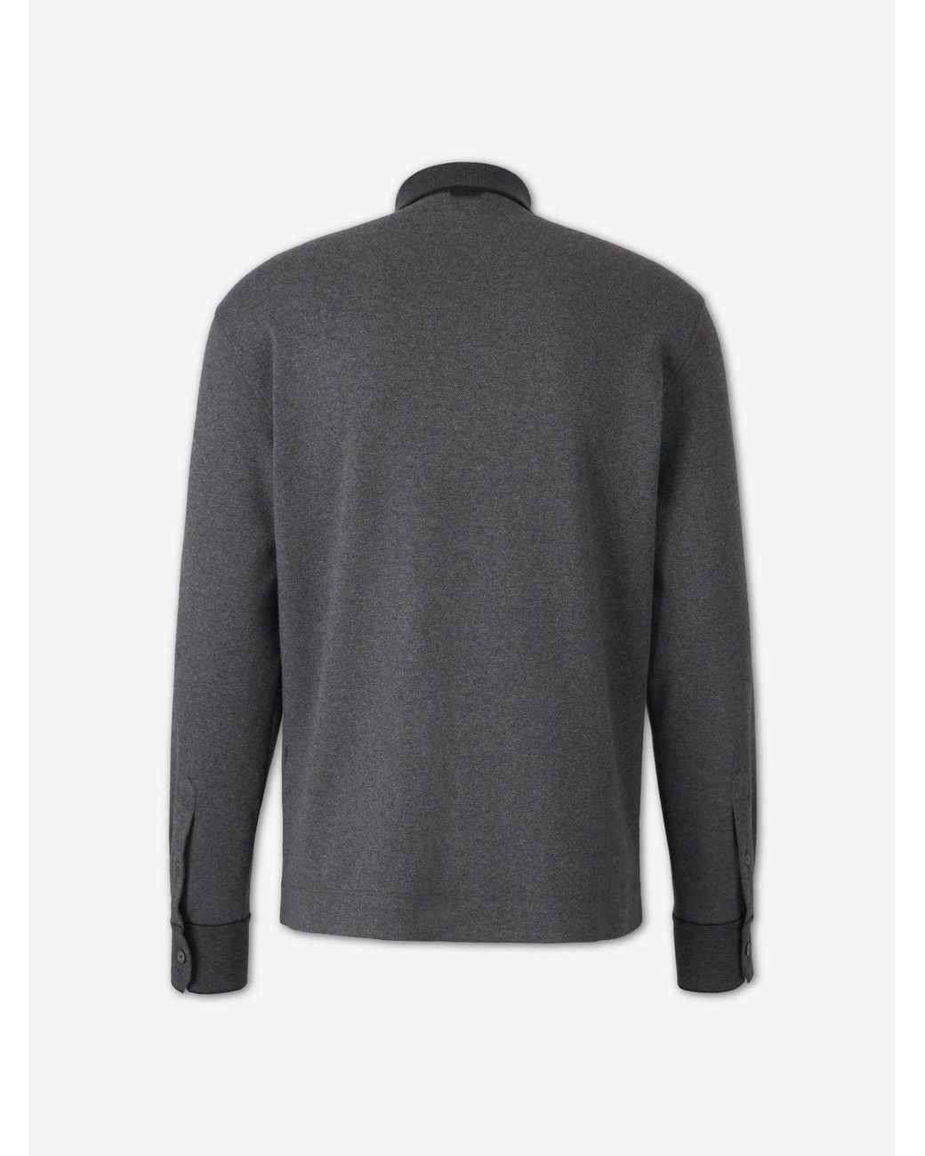 Zegna Gray Cotton Polo Shirt for men