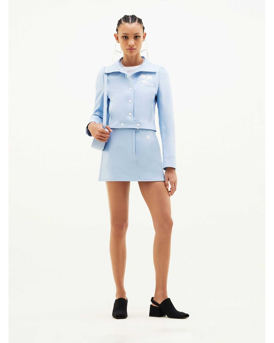 Courreges Blue Vinyl Mini Skirt