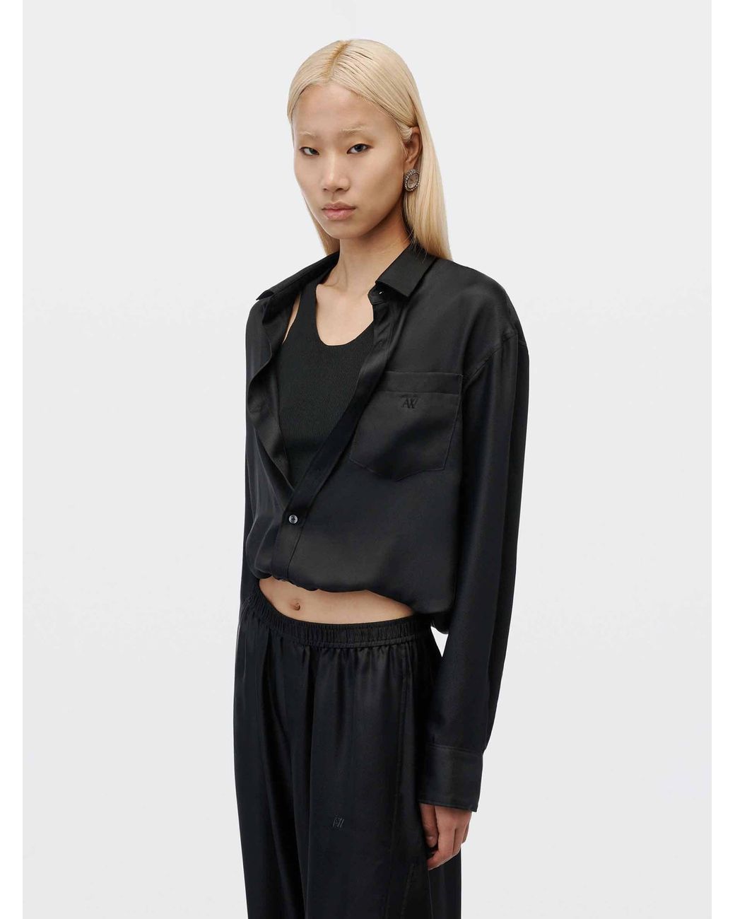 Camisa Top Capas Alexander Wang de color Black