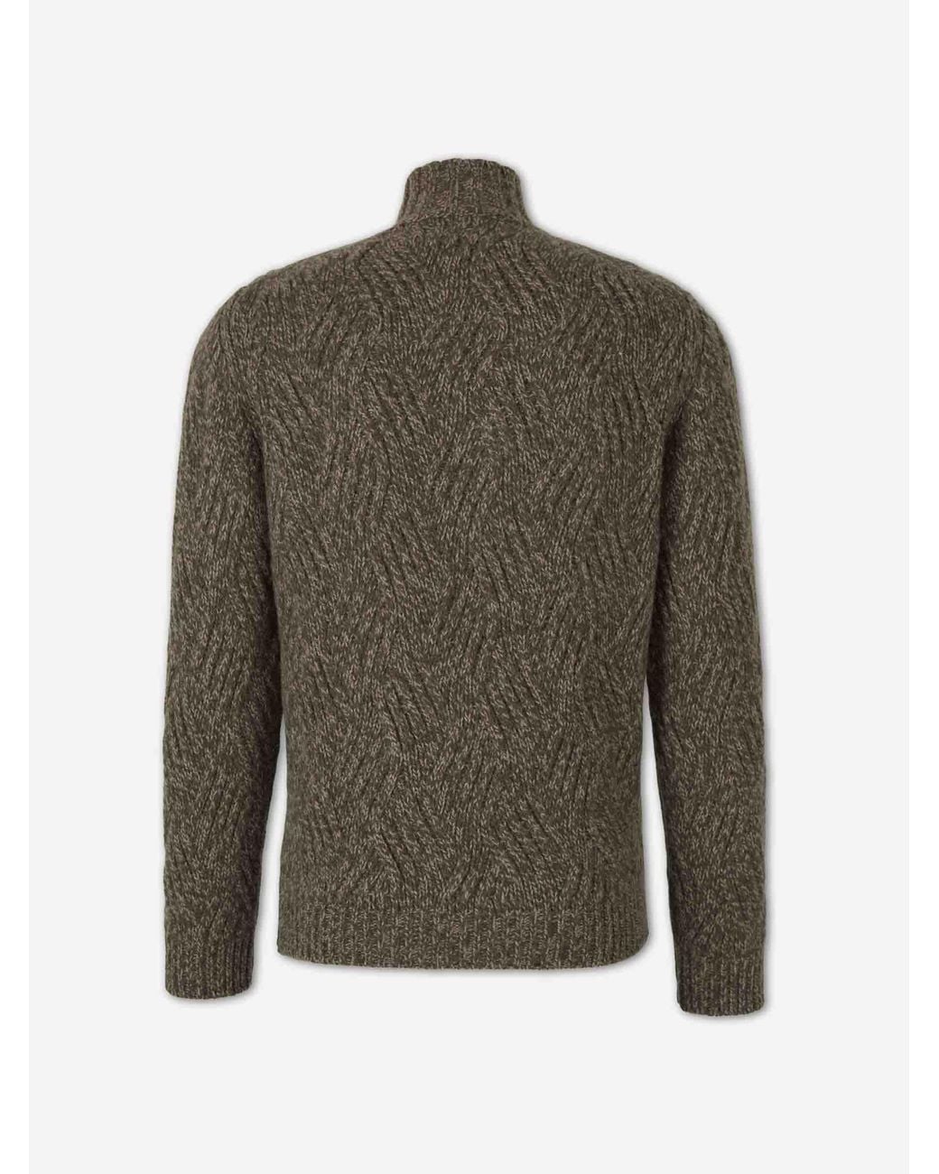 Fedeli Green Alpaca Wool Sweater for men