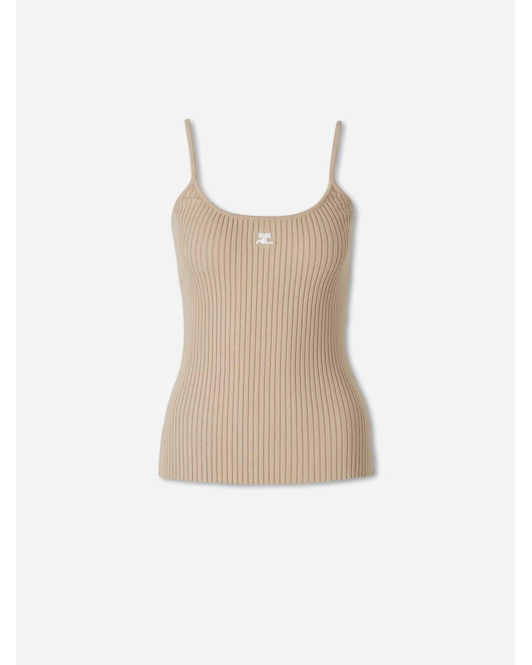 Courreges White Ribbed Tank Top