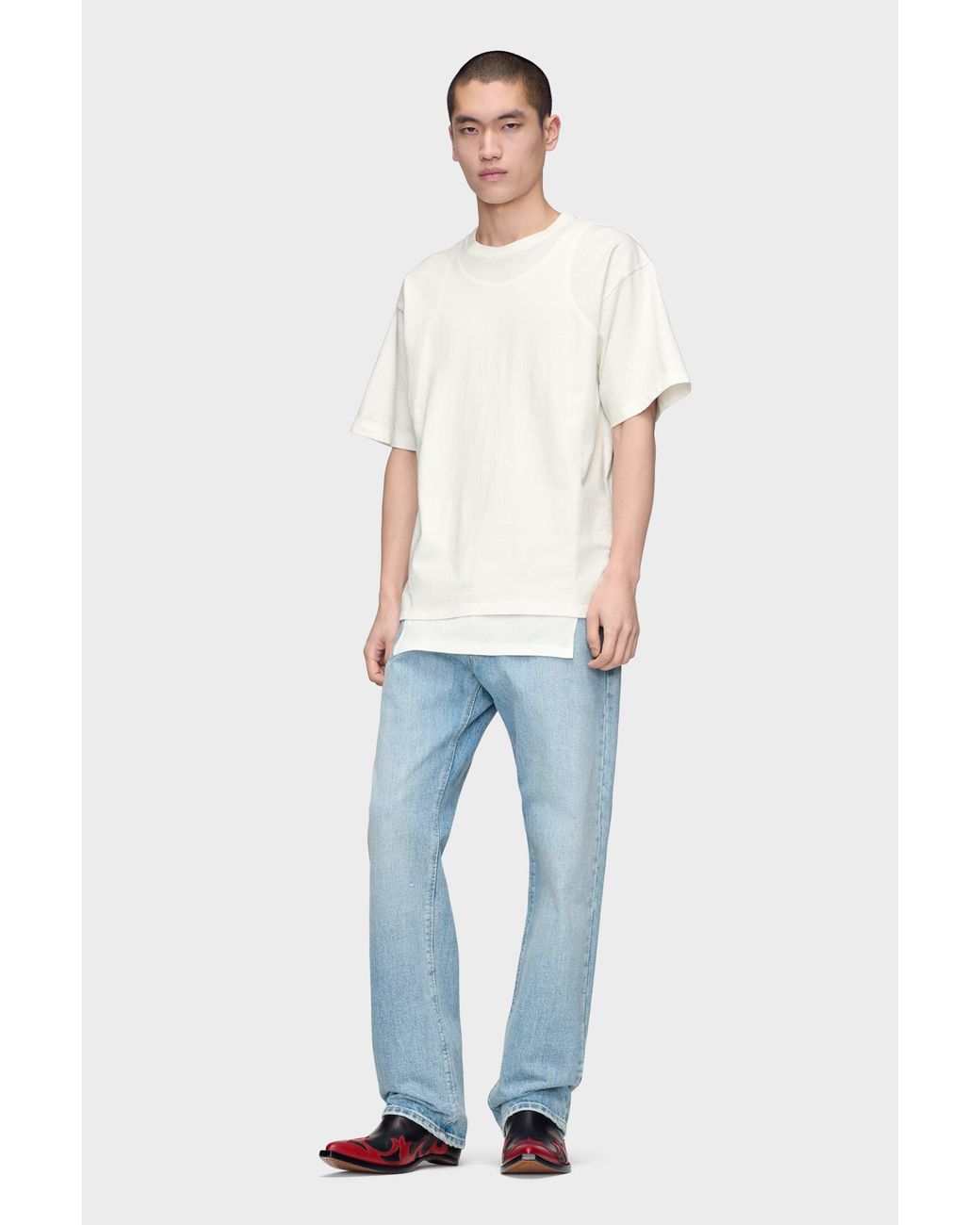 Maison Margiela White Double Layered T-Shirt for men