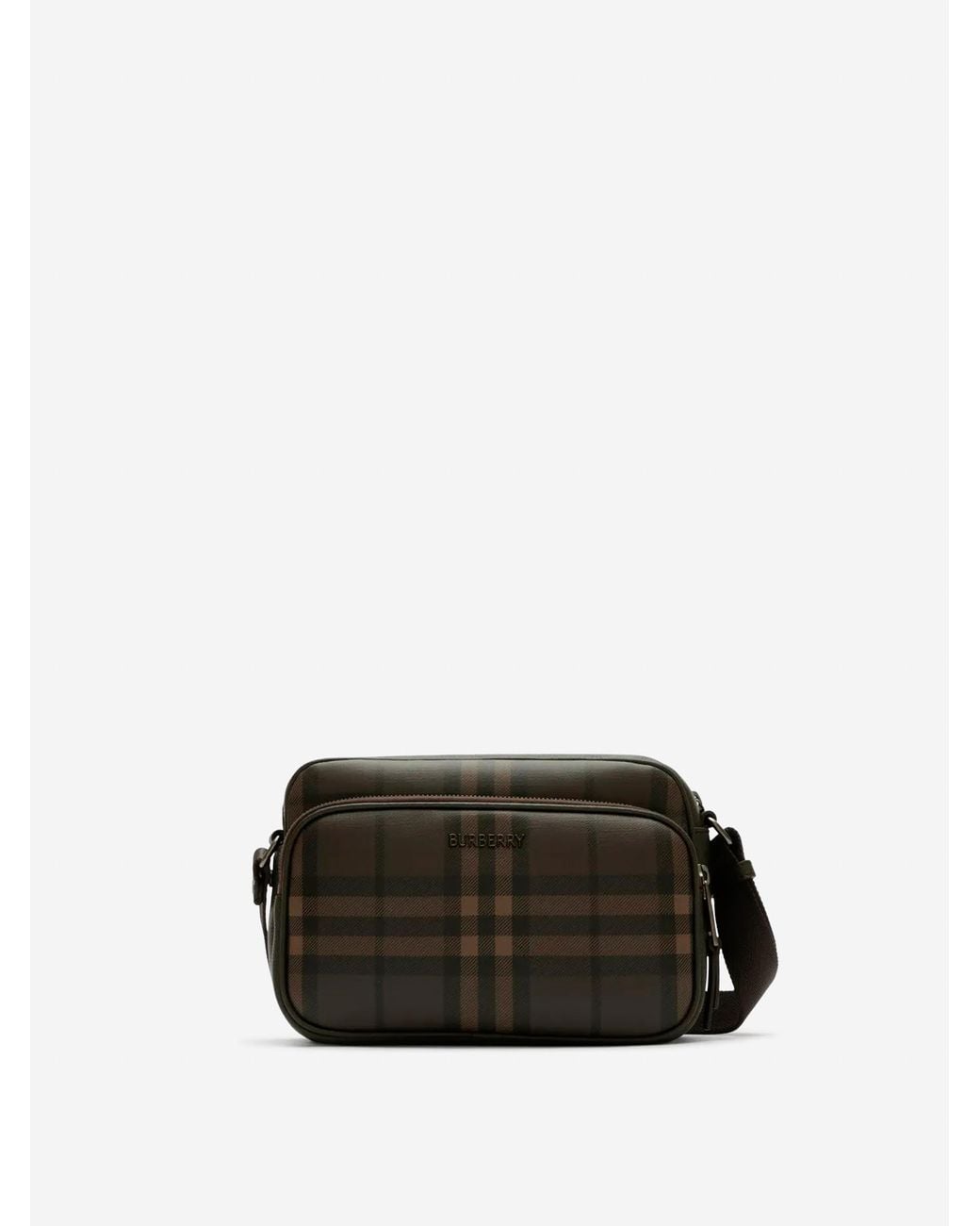 Burberry Black Pocket City Check Shoulder Bag for men