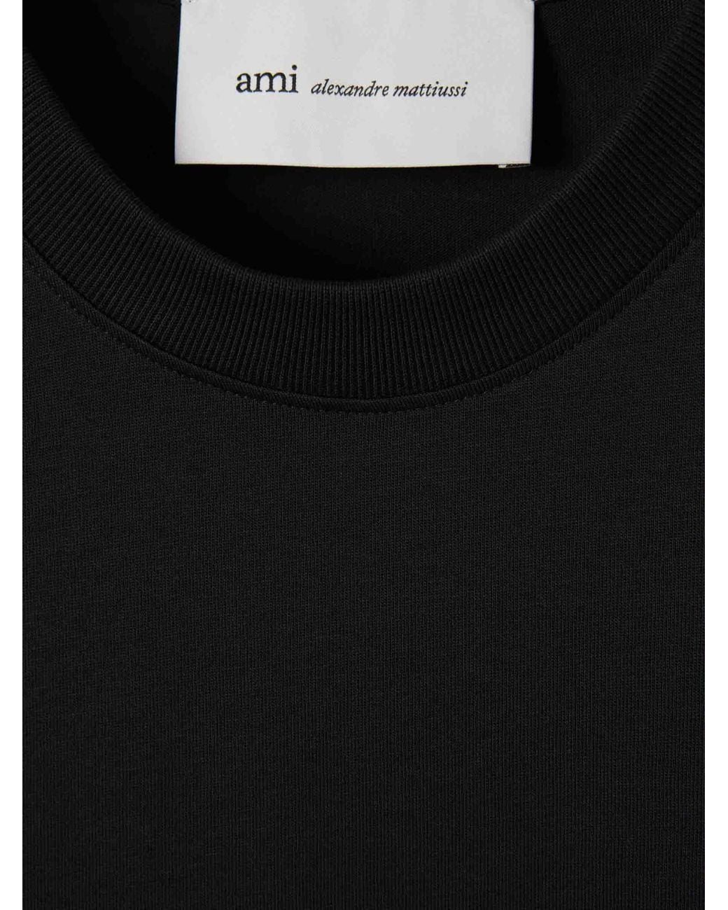AMI Black Long Sleeve T-Shirt for men