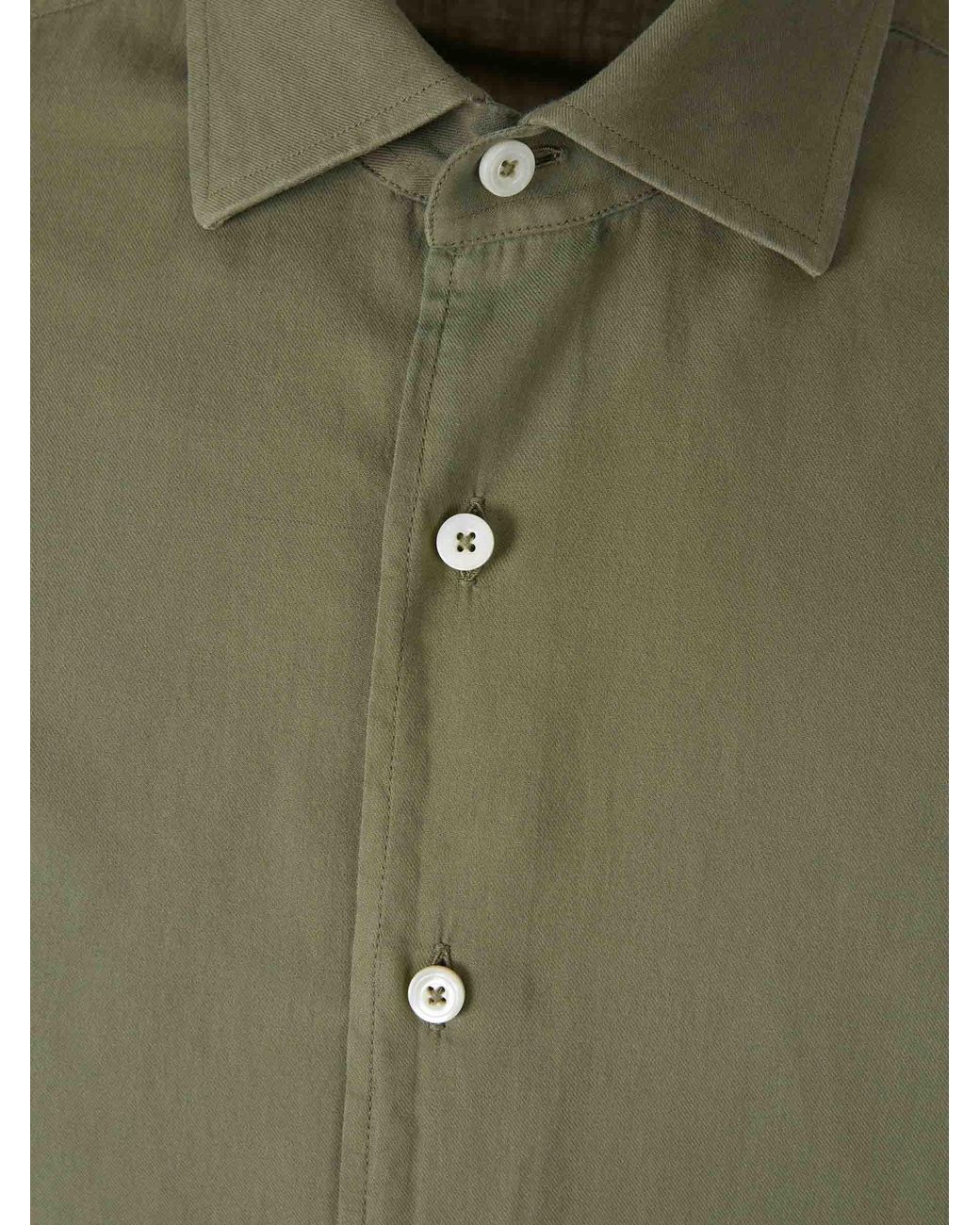 Santa Eulalia Green Plain Cotton Shirt for men