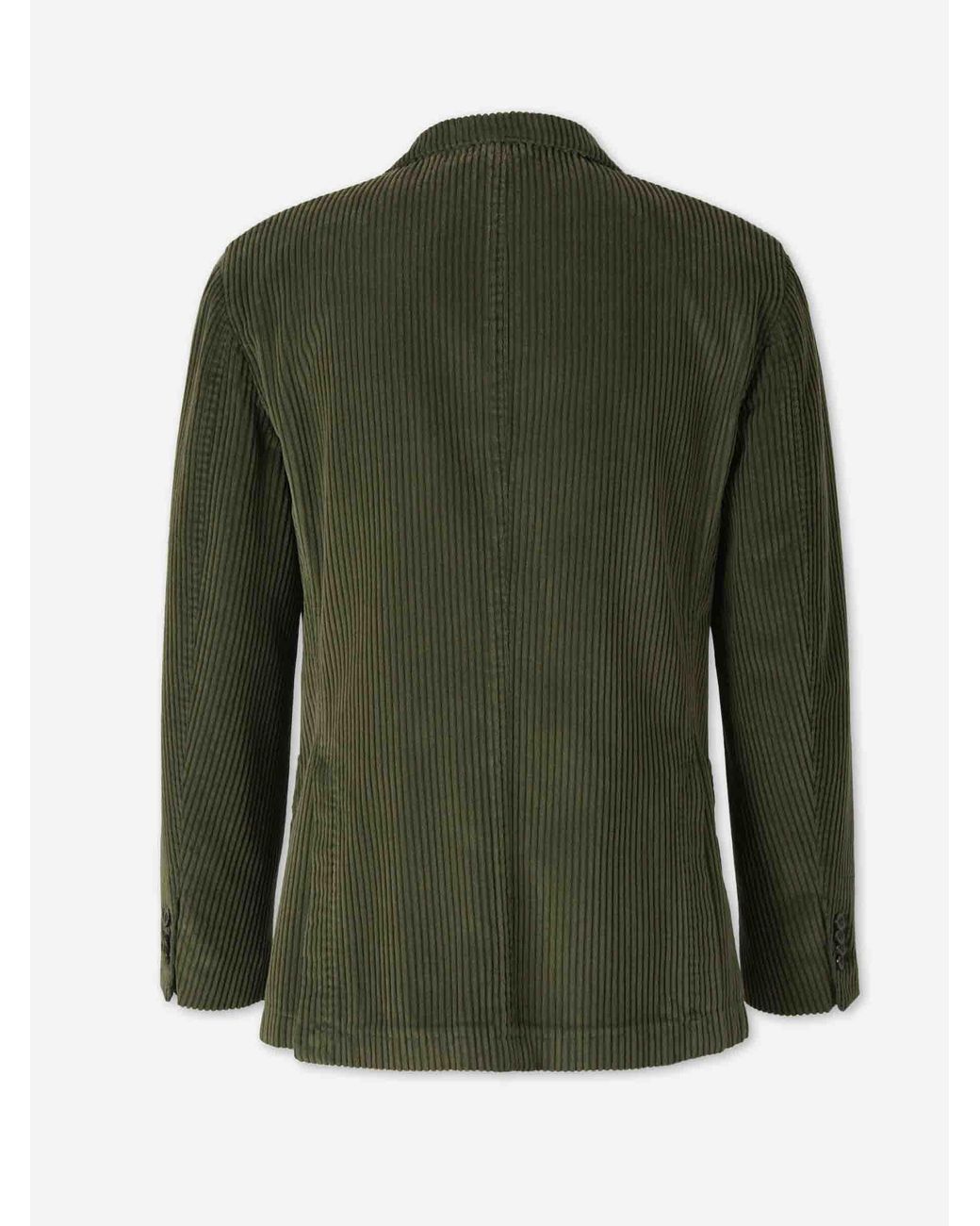 Boglioli Green Corduroy Crossover Blazer for men