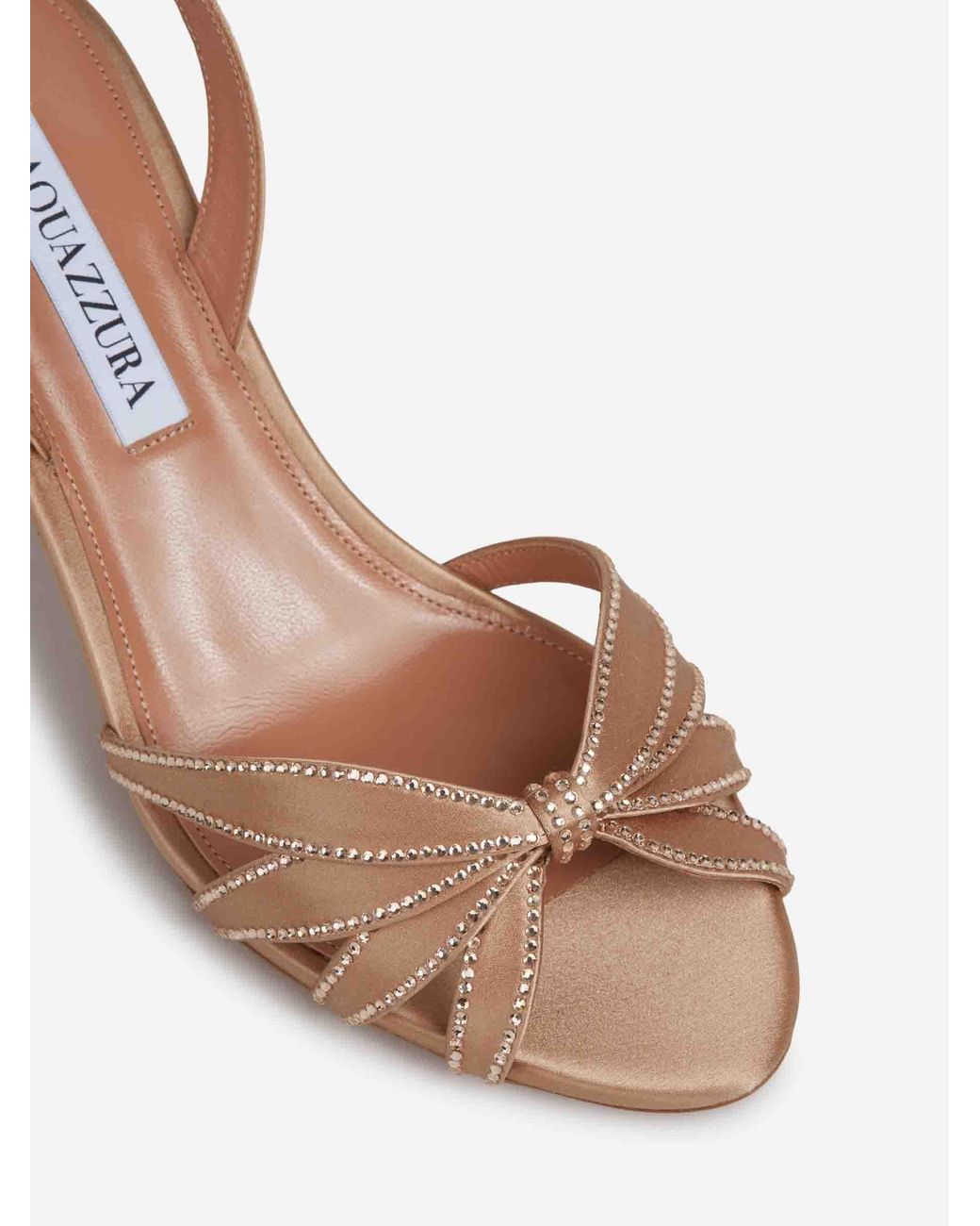 Aquazzura Natural Soulmate Crystal Slingbacks