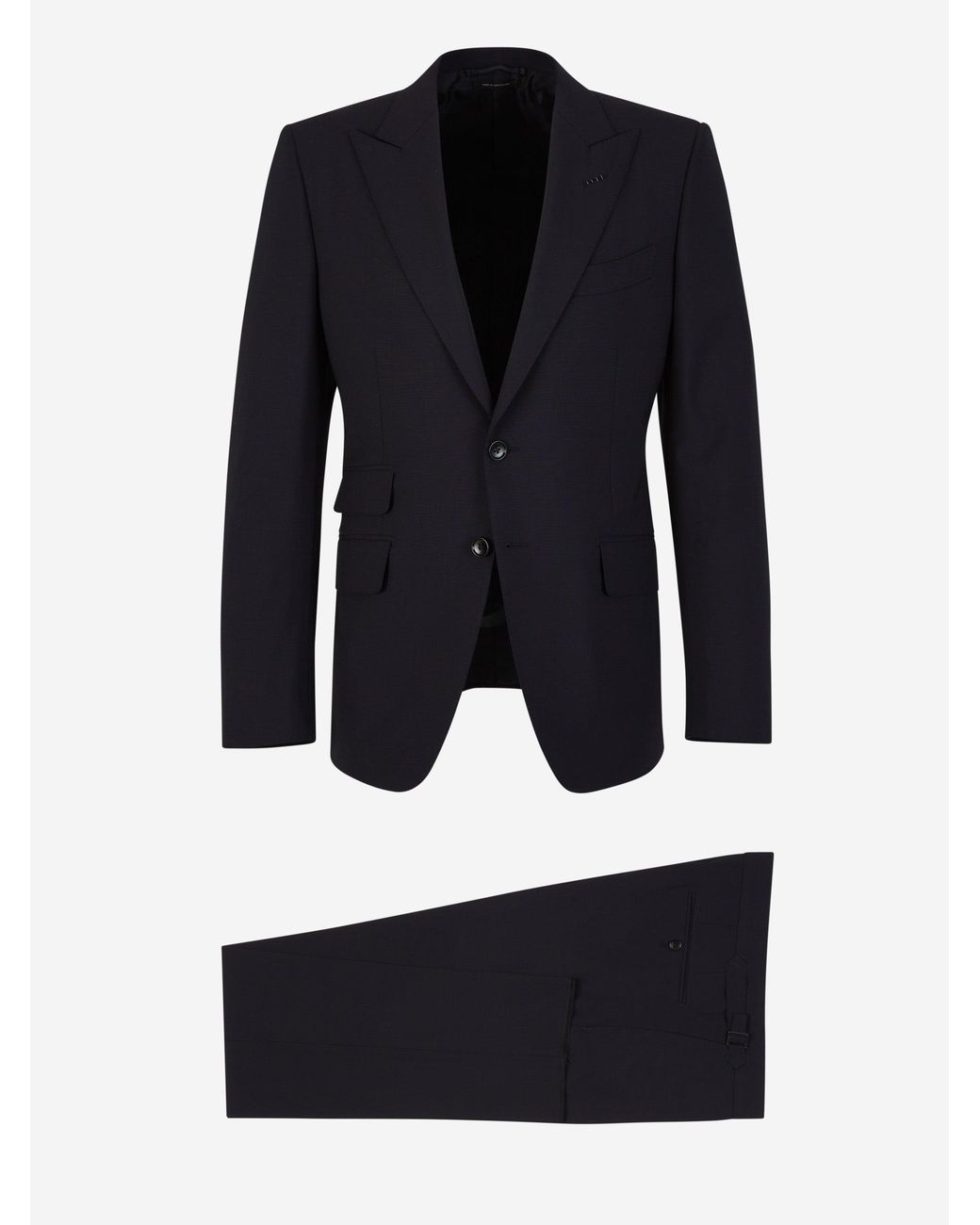 Tom Ford Blue Plain Wool Suit for men