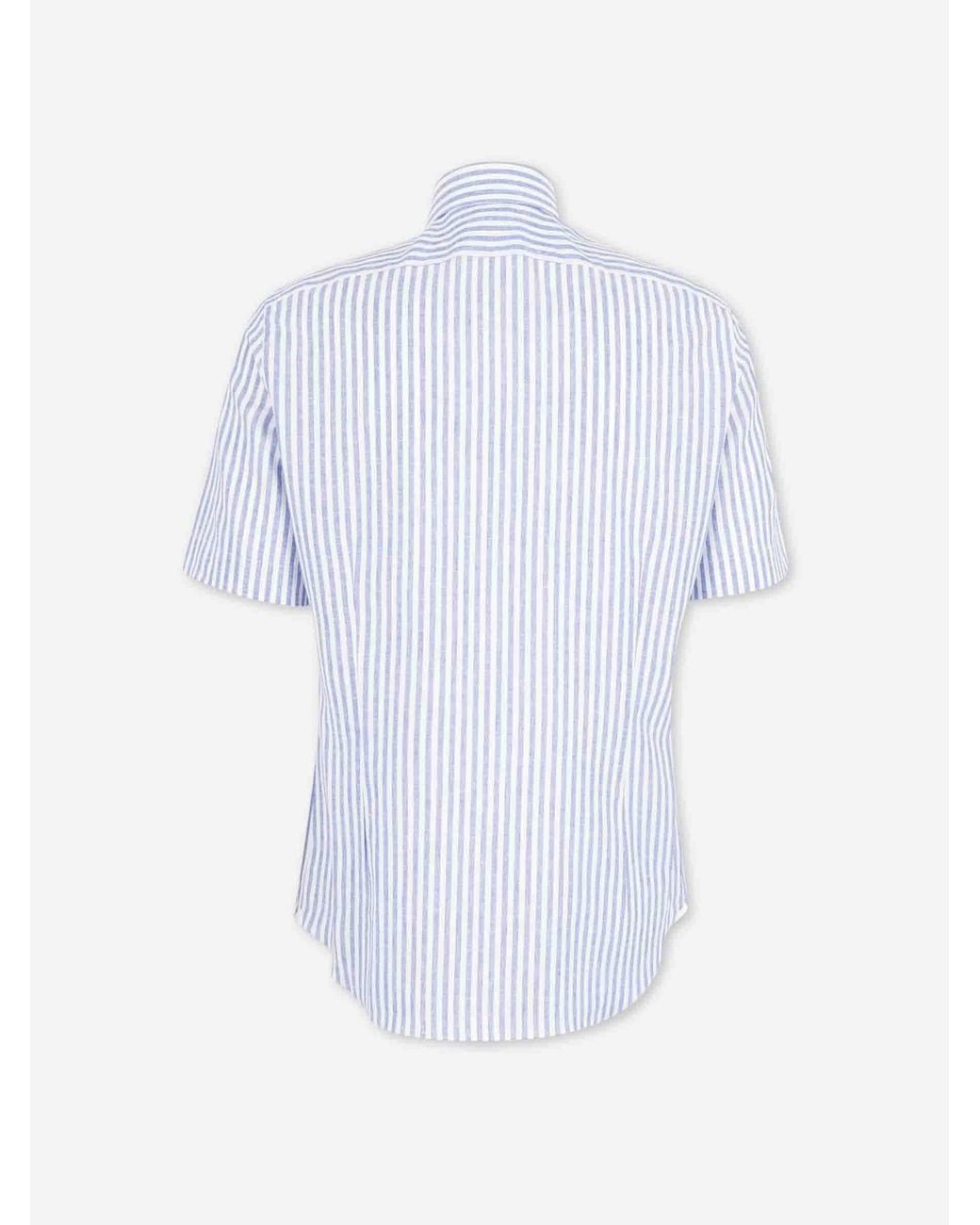 Santa Eulalia Blue Striped Shirt for men