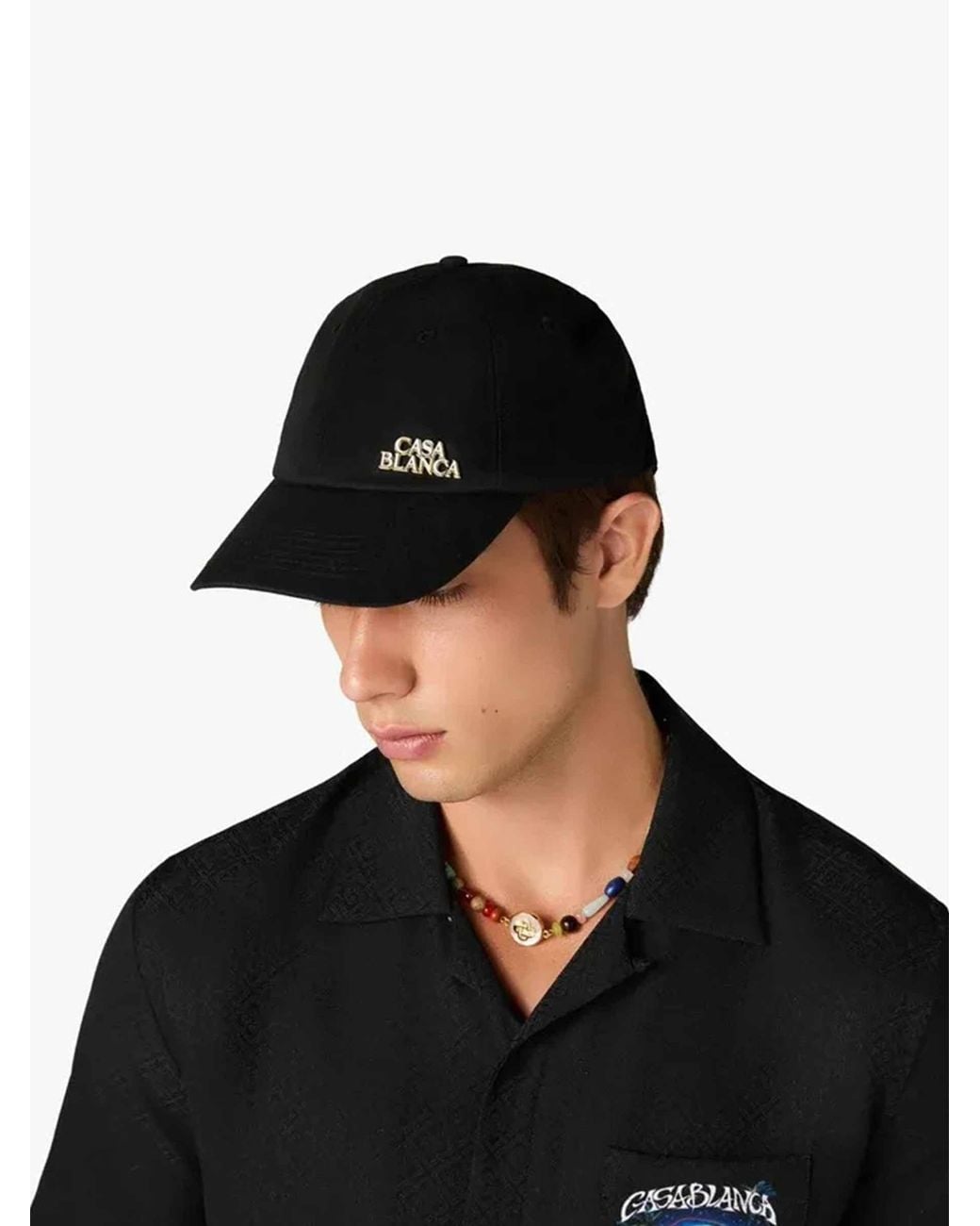 Casablanca Black Cotton Logo Cap for men