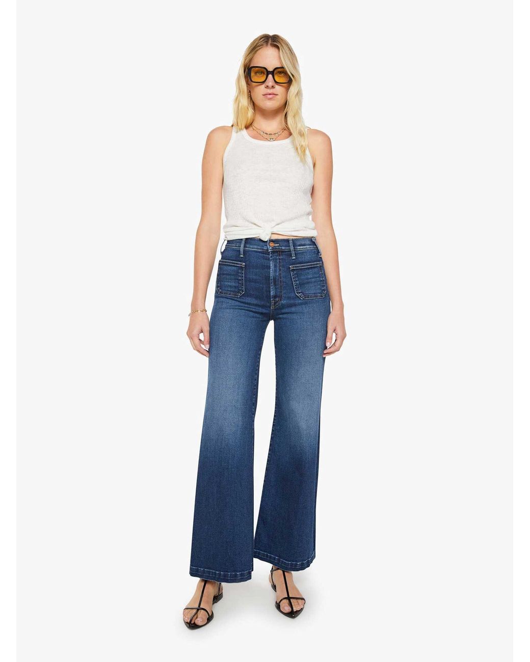 Mother Blue The Hustler Roller Patch Pocket Jeans
