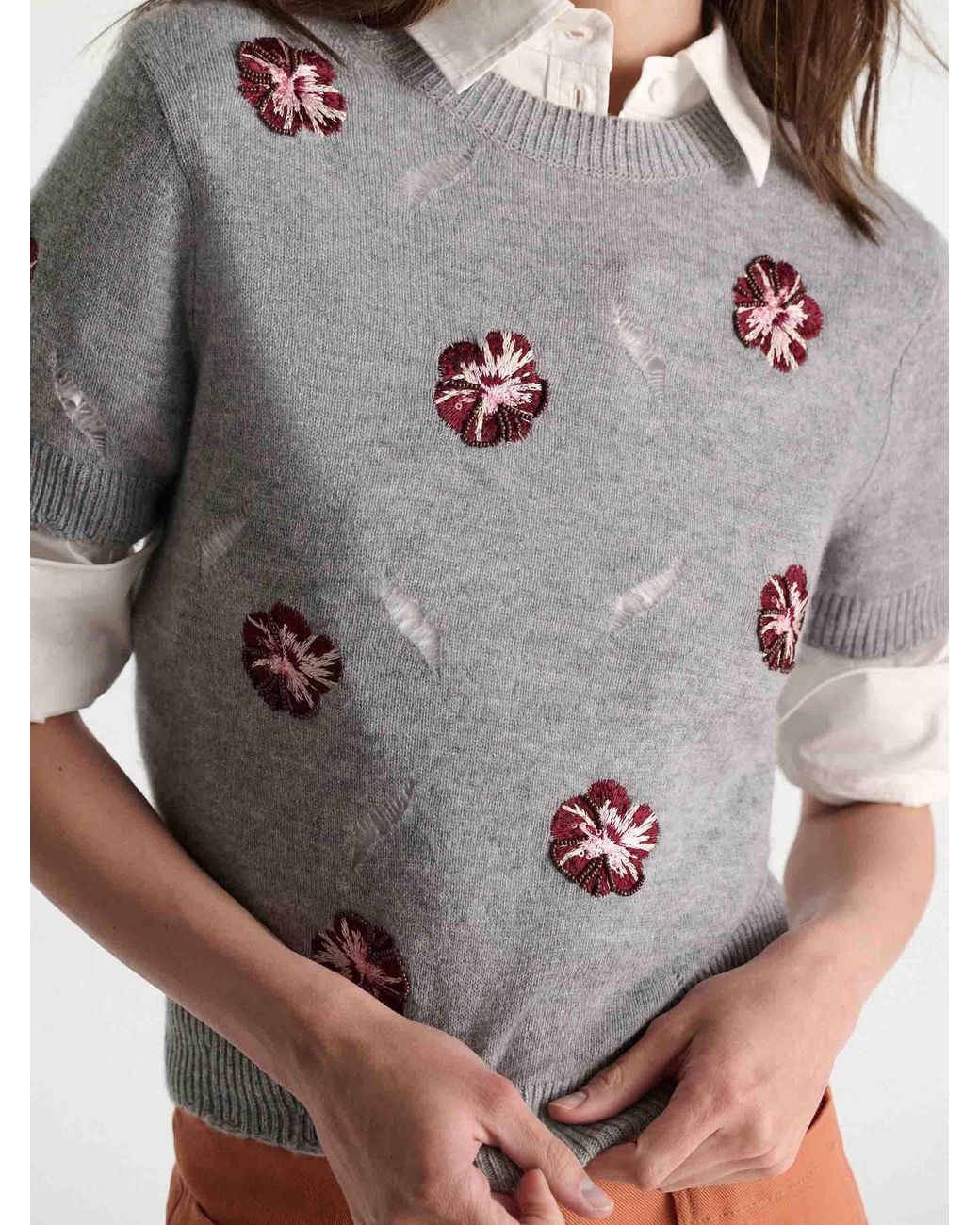 Dorothee Schumacher Gray Jersey Blooming Statements