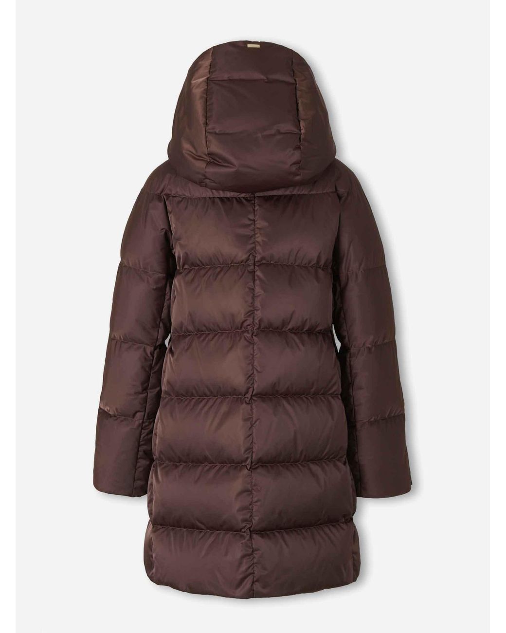 Herno Brown Long Polyester Down Jacket
