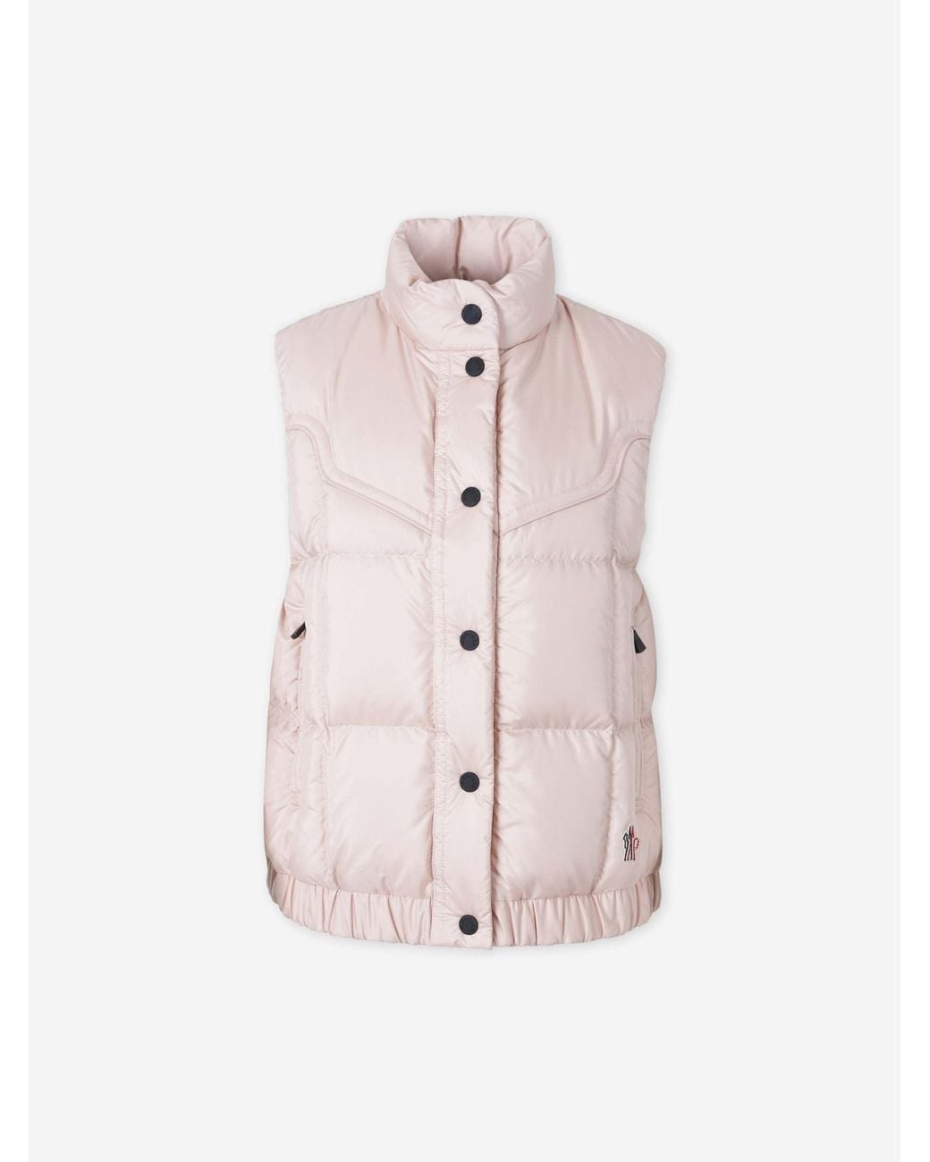 Moncler Pink Down Vest With Sherpa Lining
