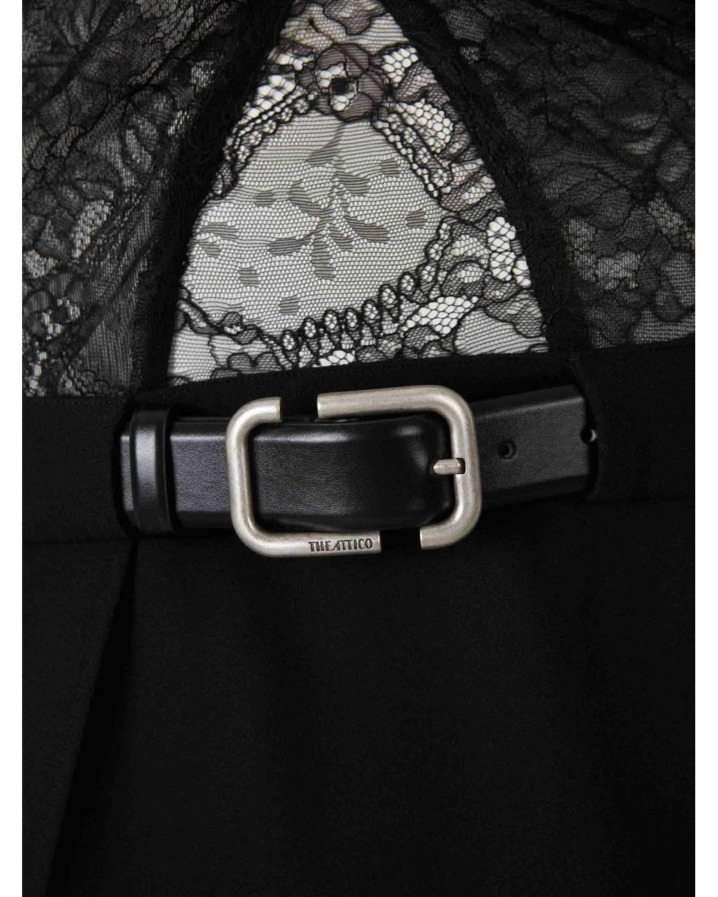 The Attico Black Lace Mini Dress