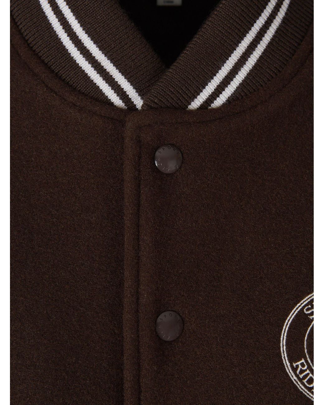 Sporty & Rich Brown Wool Bomber Jacket