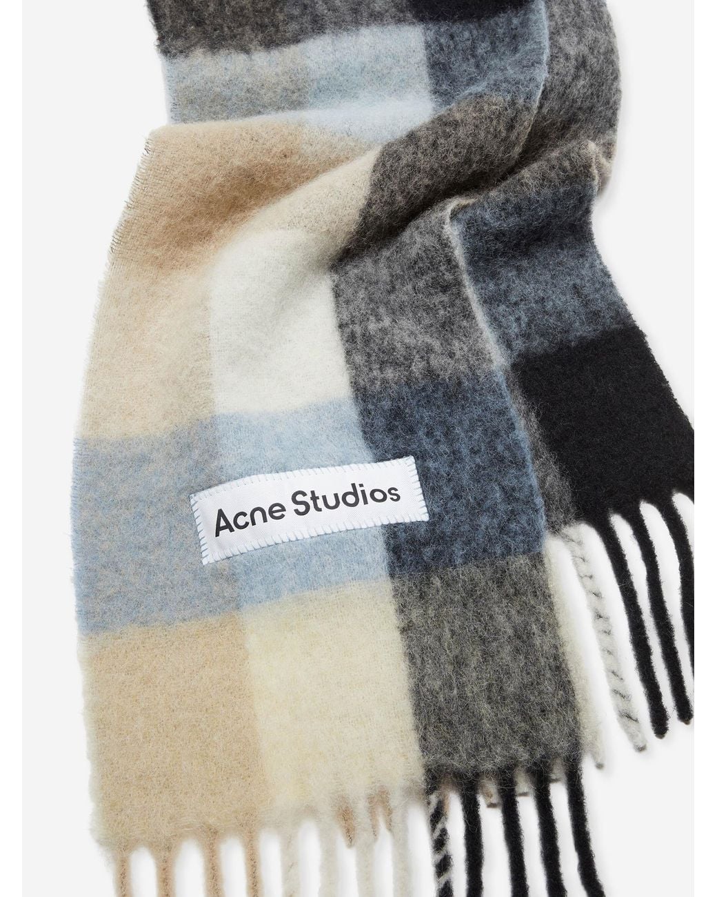 Acne Wollschal Mit Karomuster in Blue für Herren