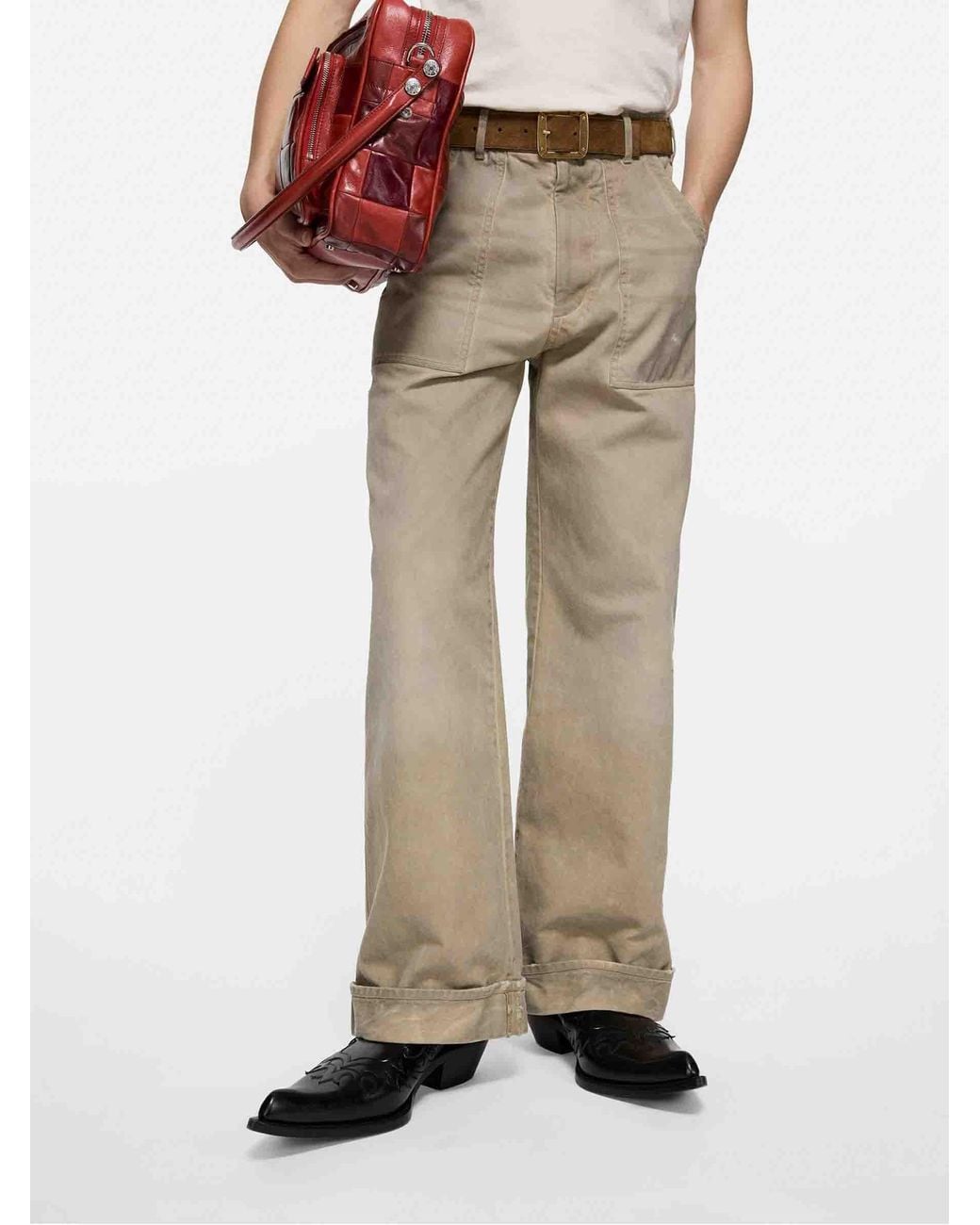 Acne White Distressed Effect Jeans for men