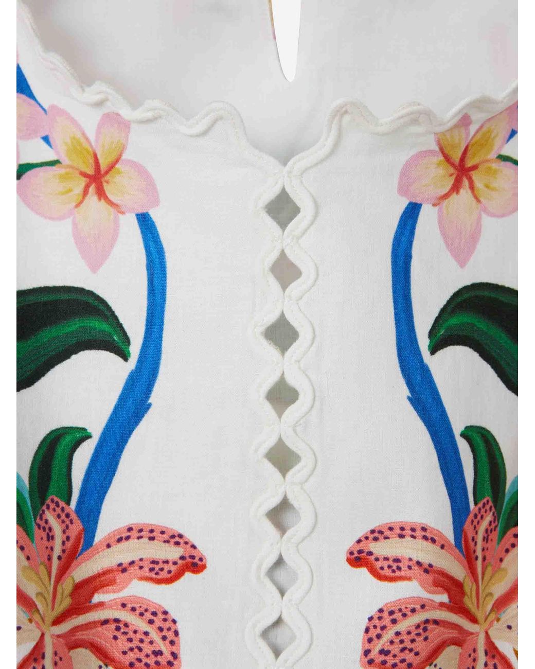 Farm Rio White Short Sleeve Blouse
