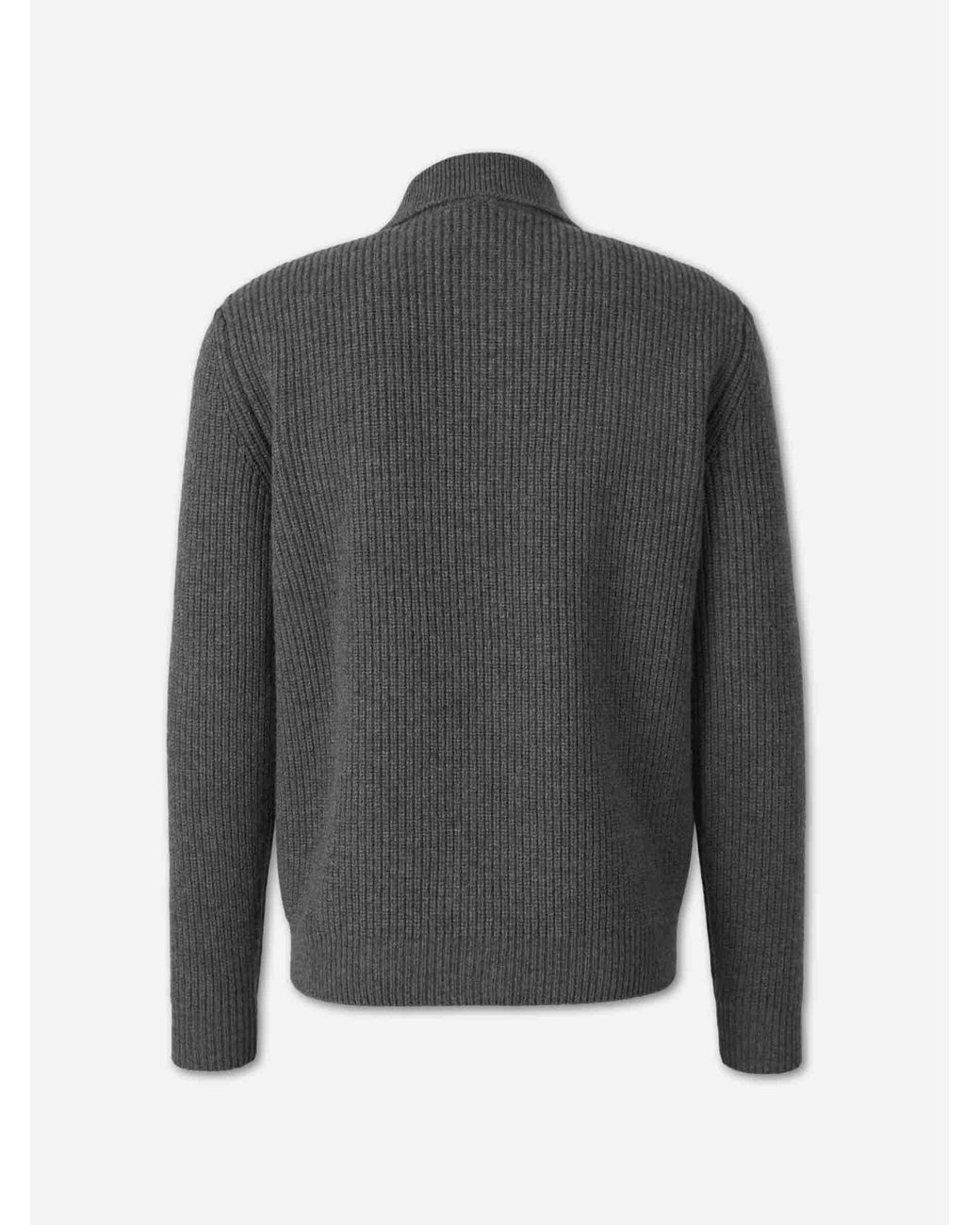 Zanone Gray Shirt Collar Cardigan for men