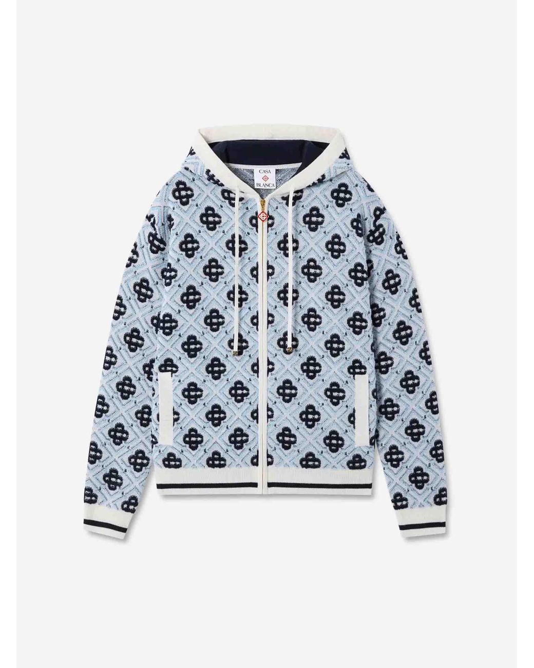 Casablanca Blue Wool Knit Sweatshirt for men