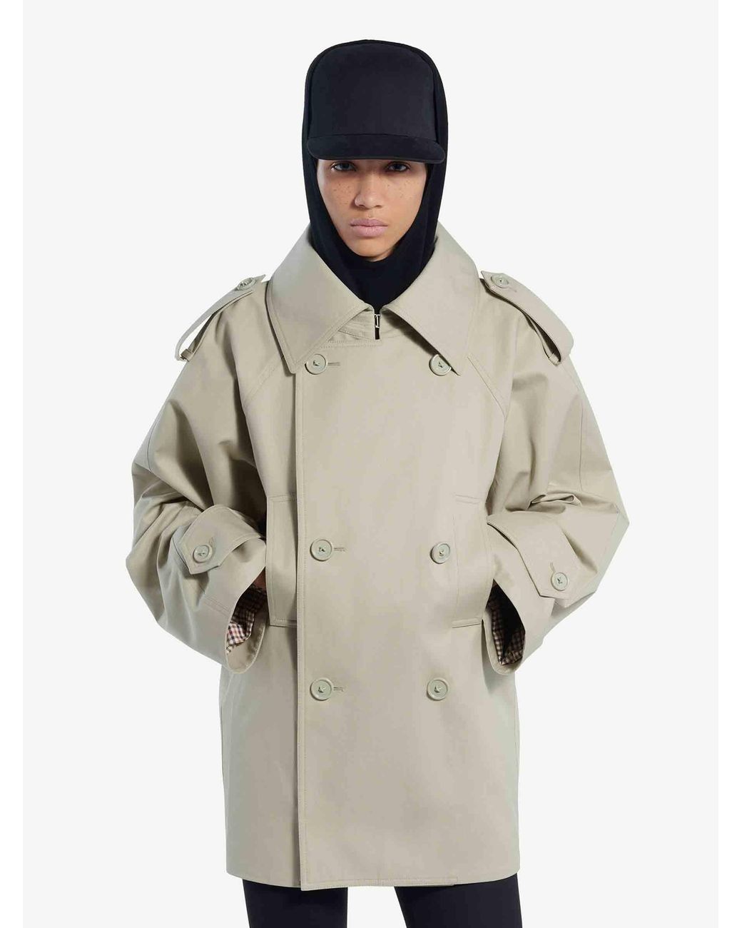 Balenciaga Multicolor Cotton Crossover Trench Coat
