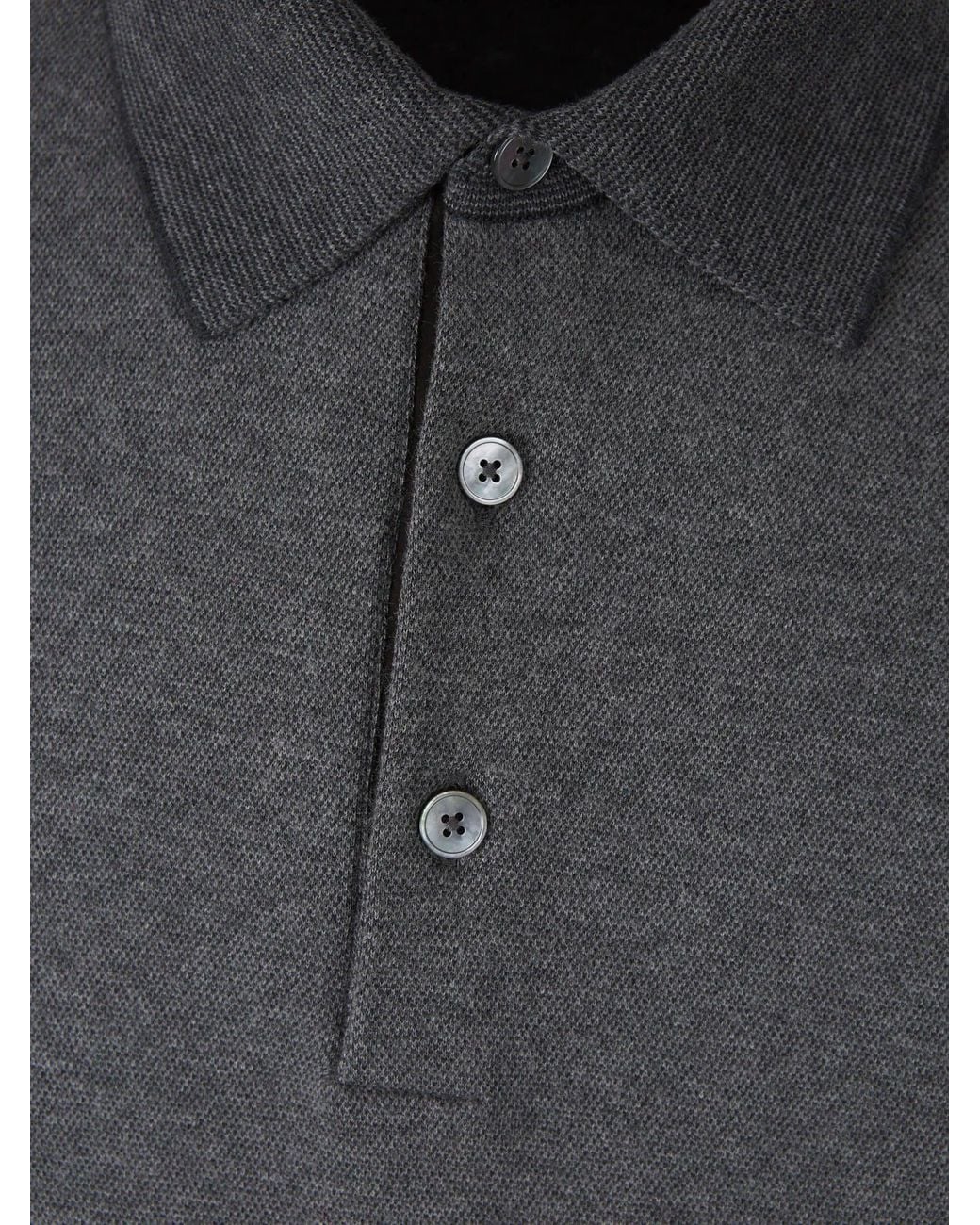 Zegna Gray Cotton Polo Shirt for men