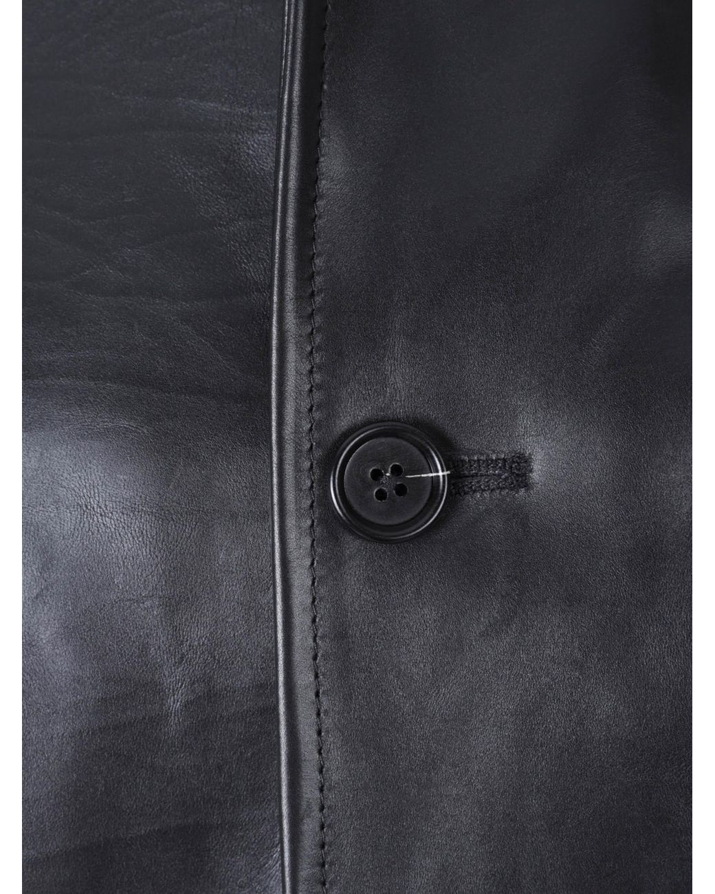 Jil Sander Black Leather Jacket for men