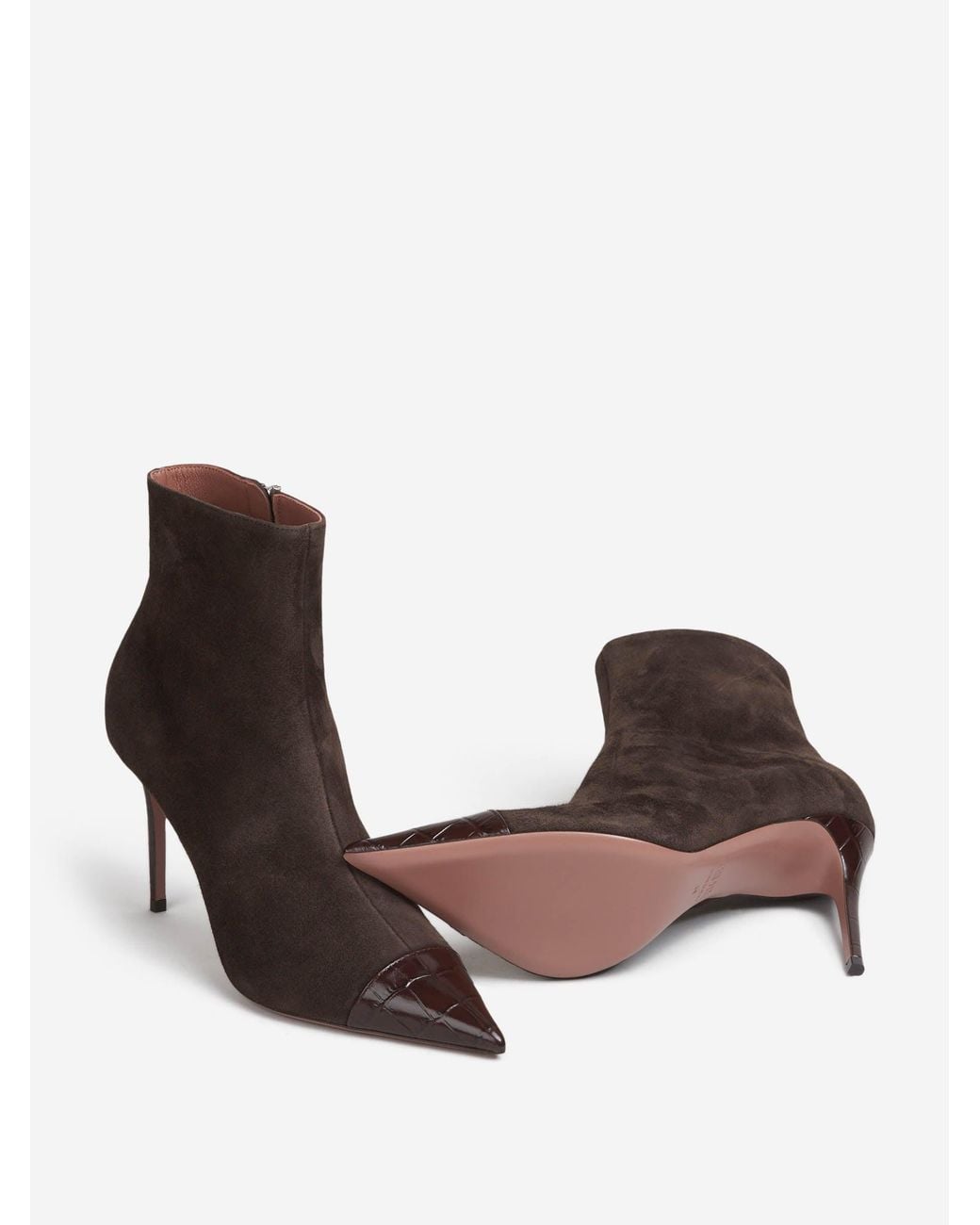 Paris Texas Brown Suede Ankle Boots With Heel