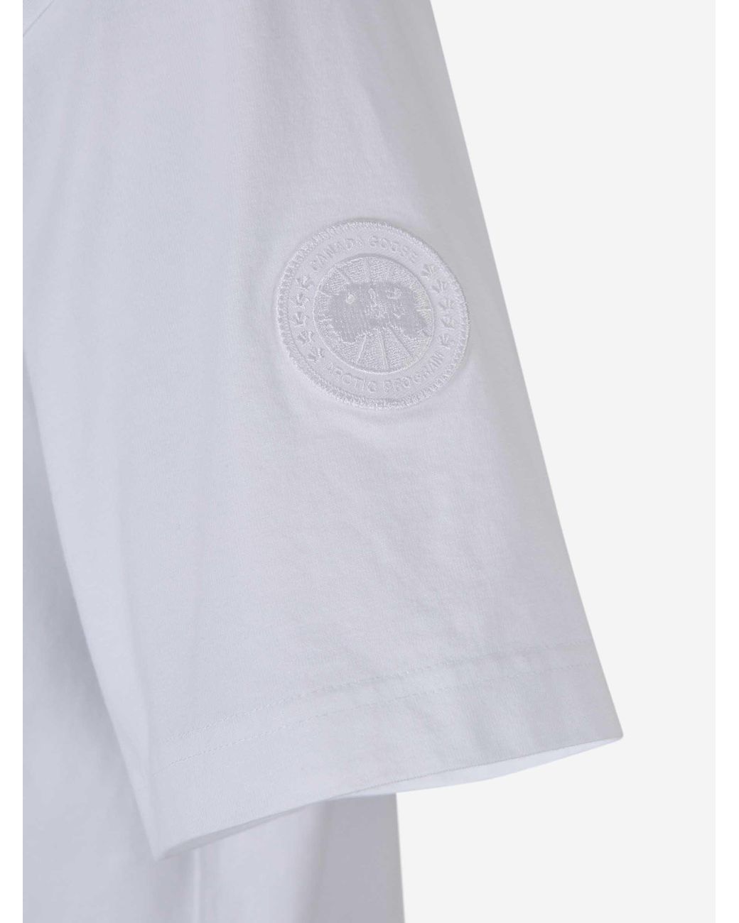 Canada Goose White Plain Cotton T-Shirt for men