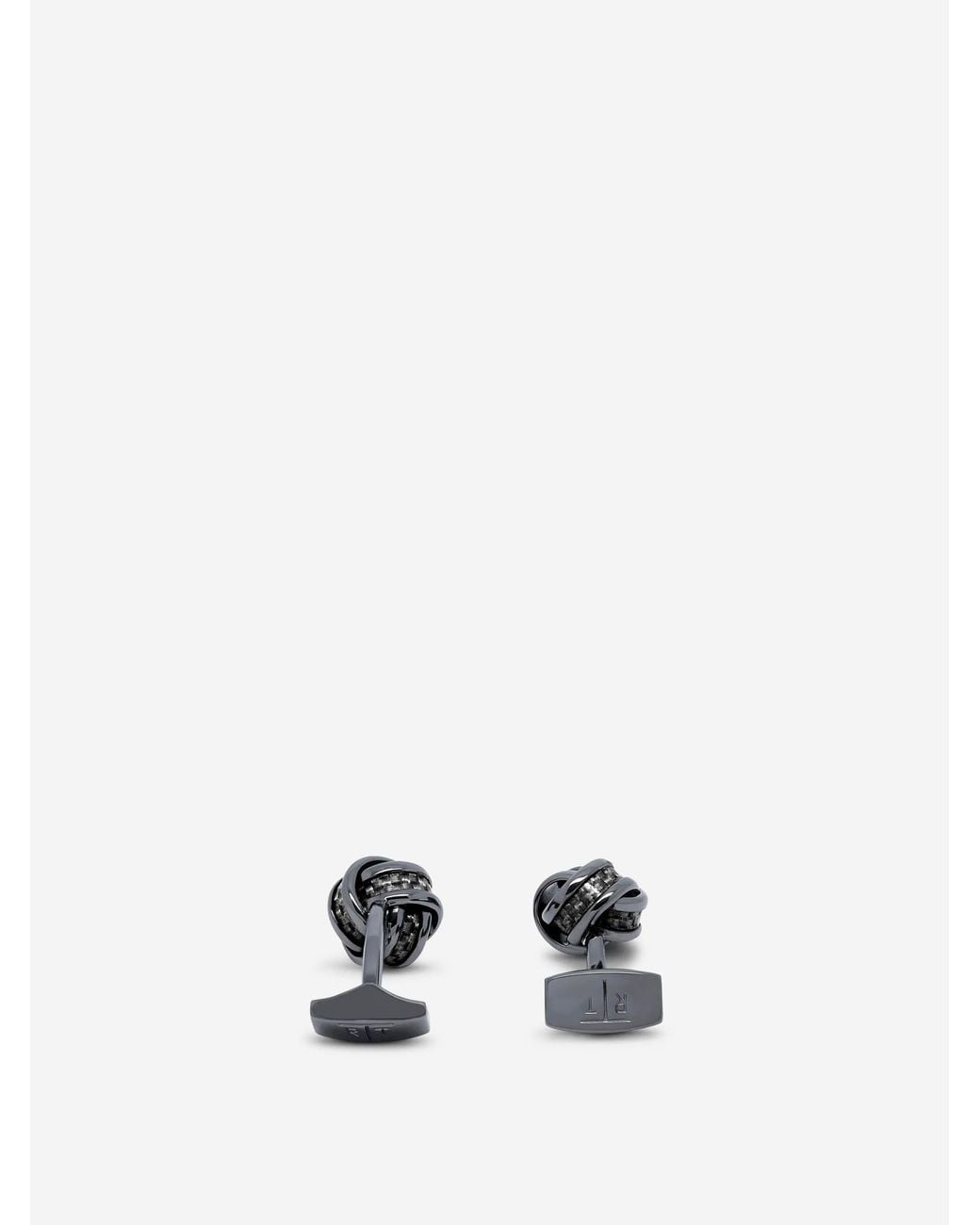 Tateossian White Carbon Knot Cufflinks for men