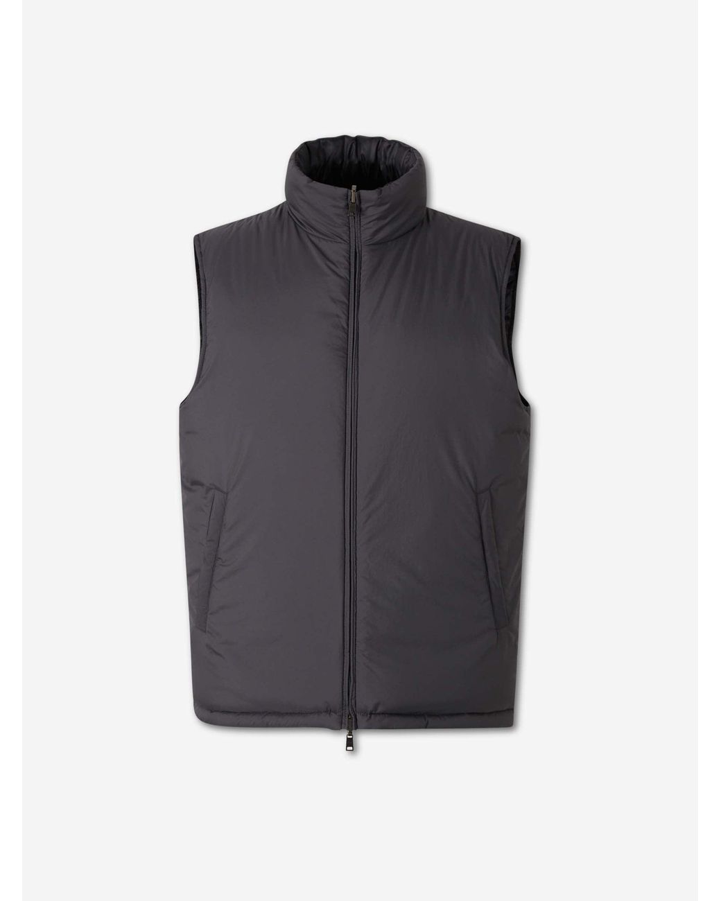 Herno Black Polyamide Down Vest for men