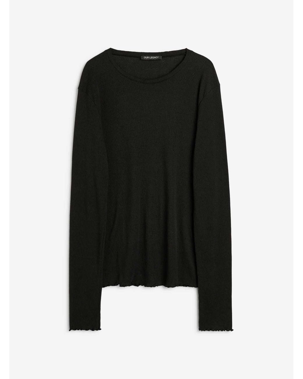 Our Legacy Black Long Sleeve Knit T-Shirt for men