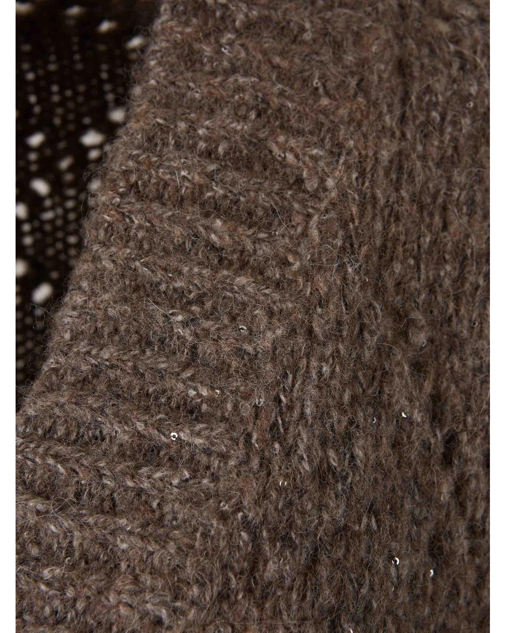 Peserico Brown Openwork Sequin Cardigan