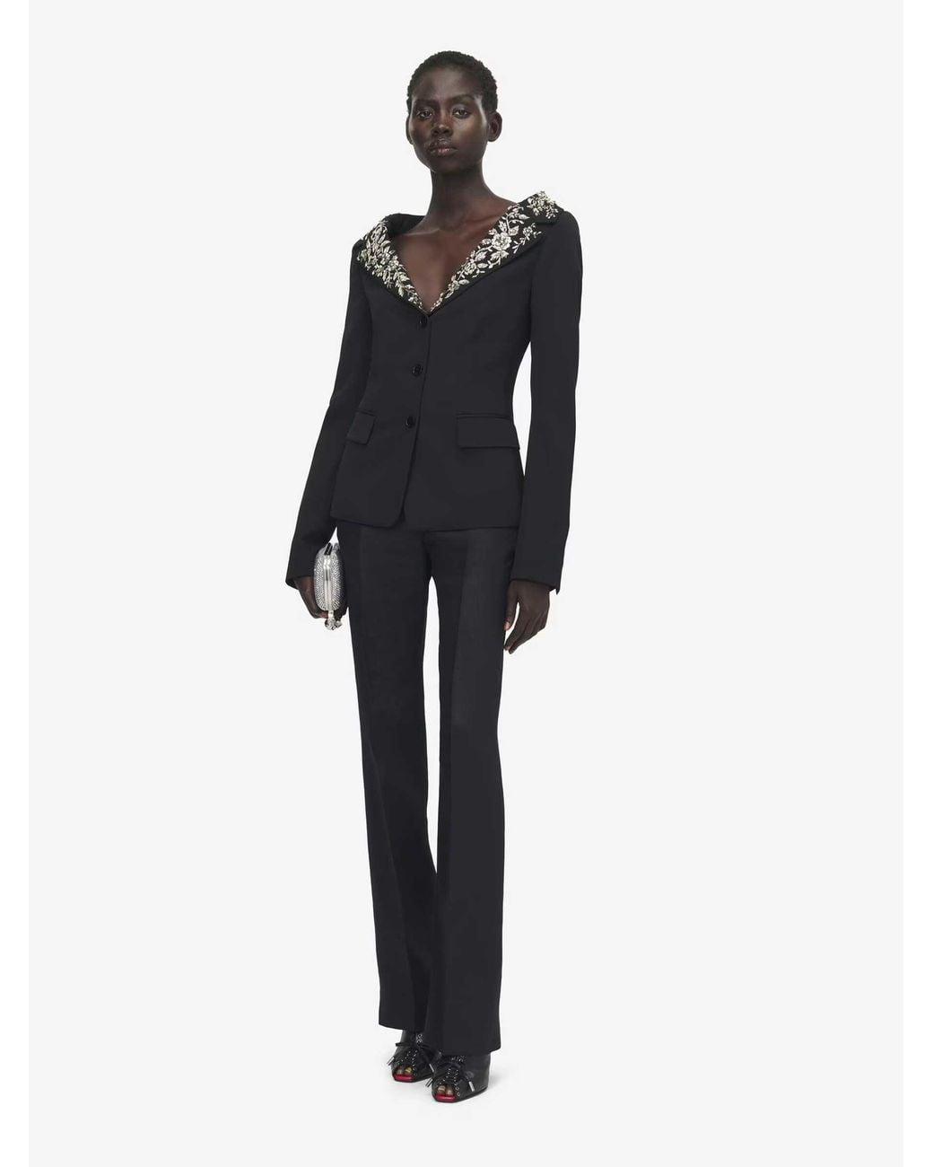 McQueen Black Wool Dress Pants