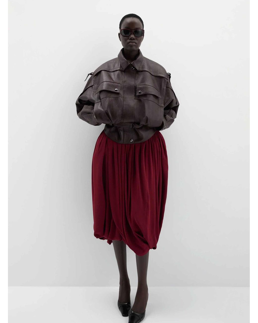 Magda Butrym Brown Oversized Leather Jacket