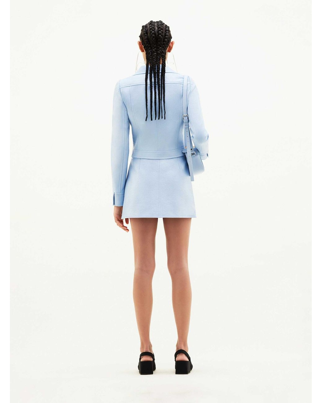 Courreges Blue Vinyl Biker Jacket