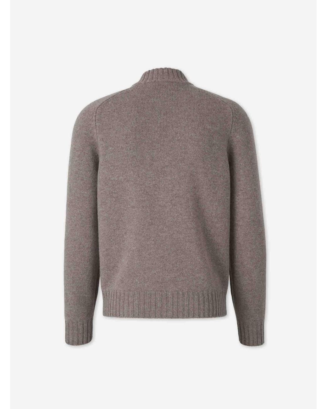 Santa Eulalia Gray Wool Zip Cardigan for men
