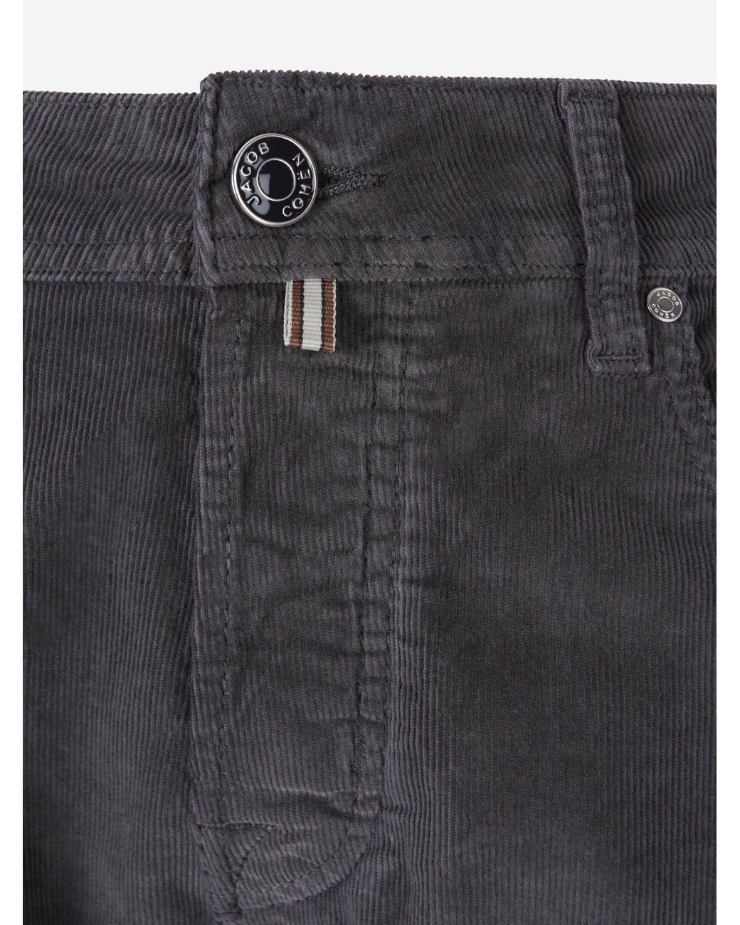 Jacob Cohen Gray Slim Corduroy Pants for men