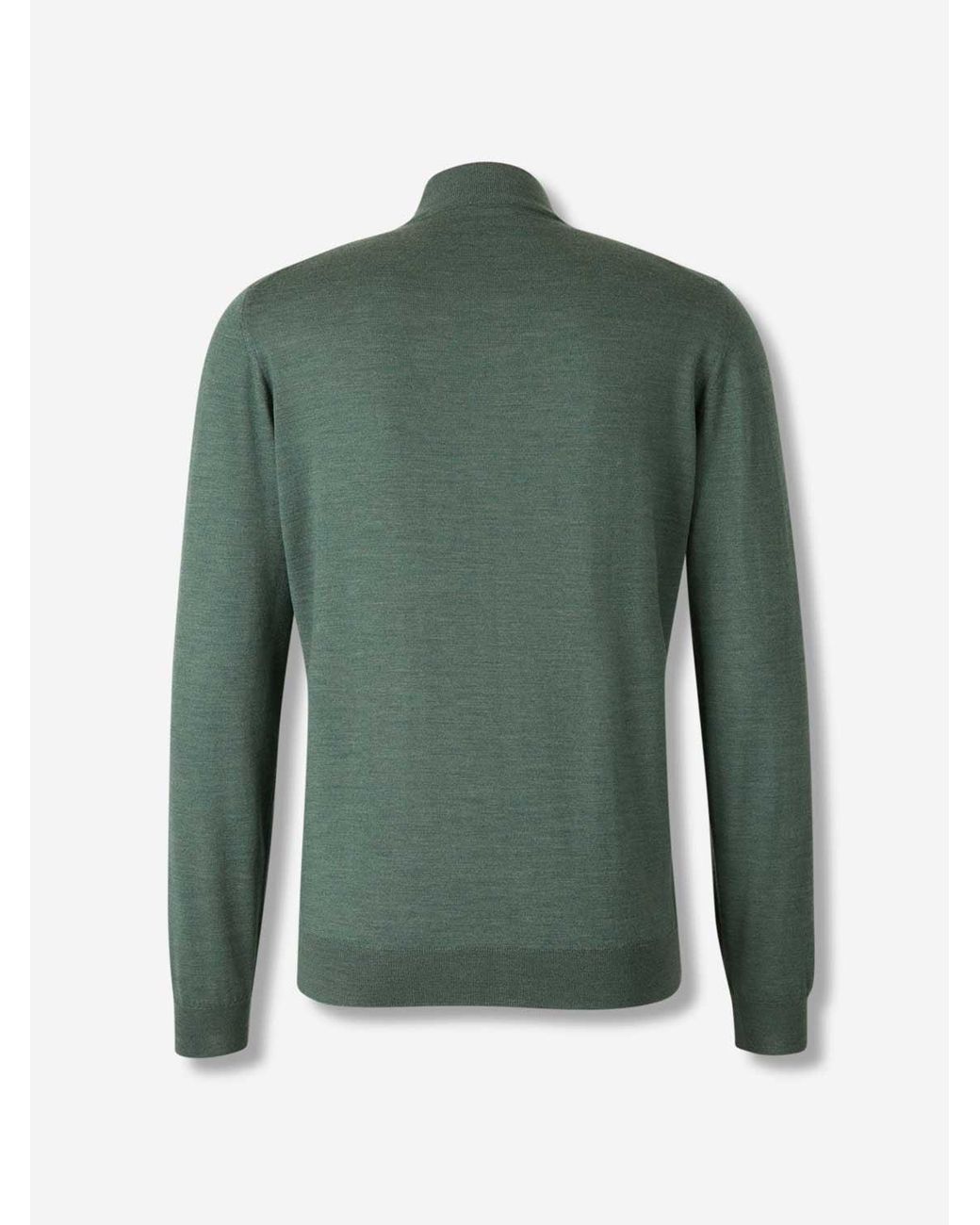 Santa Eulalia Green Wool Cardigan Zipper for men