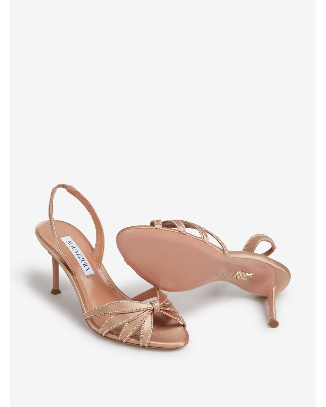 Aquazzura Natural Soulmate Crystal Slingbacks