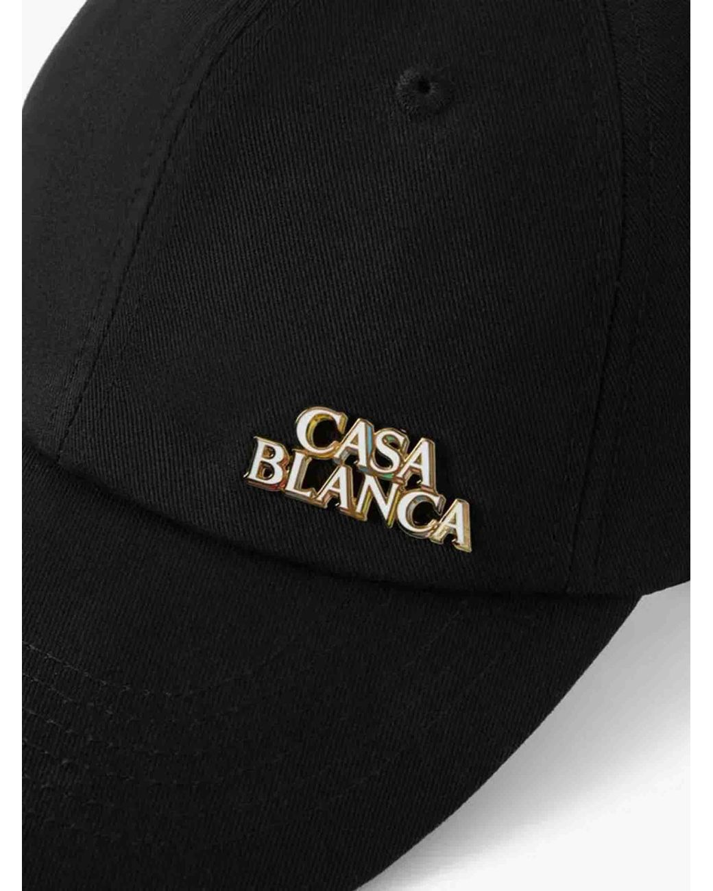 Casablanca Black Cotton Logo Cap for men