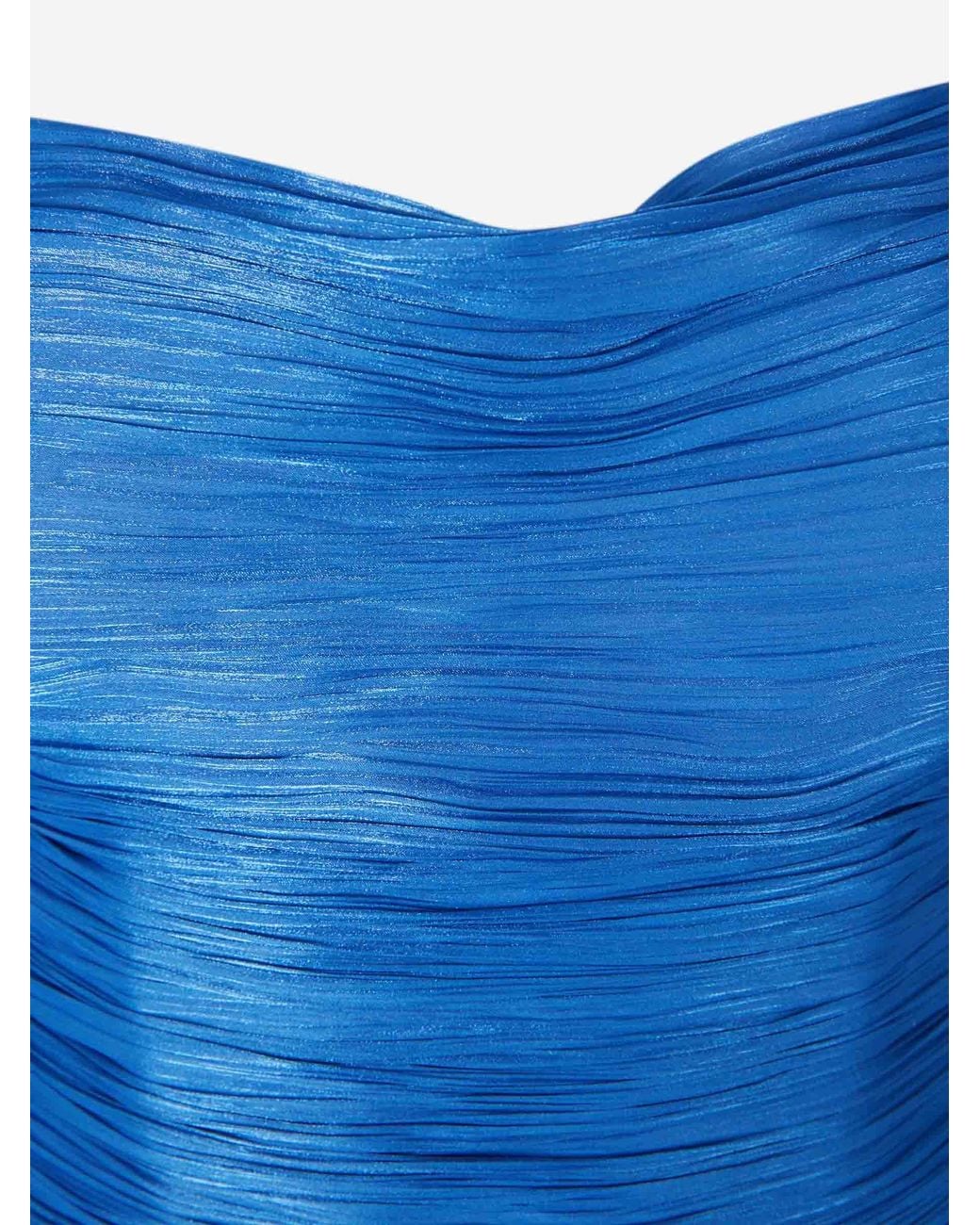Marmar Halim Blue Pleated Maxi Dress