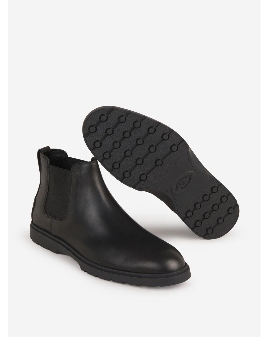Tod's Leather Chelsea Boots in Black for Men | Lyst